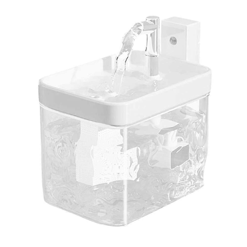 Automatic Circulation Drinking Water Dispenser Unplugged Wireless Induction Fountain 1.5l Large Pet