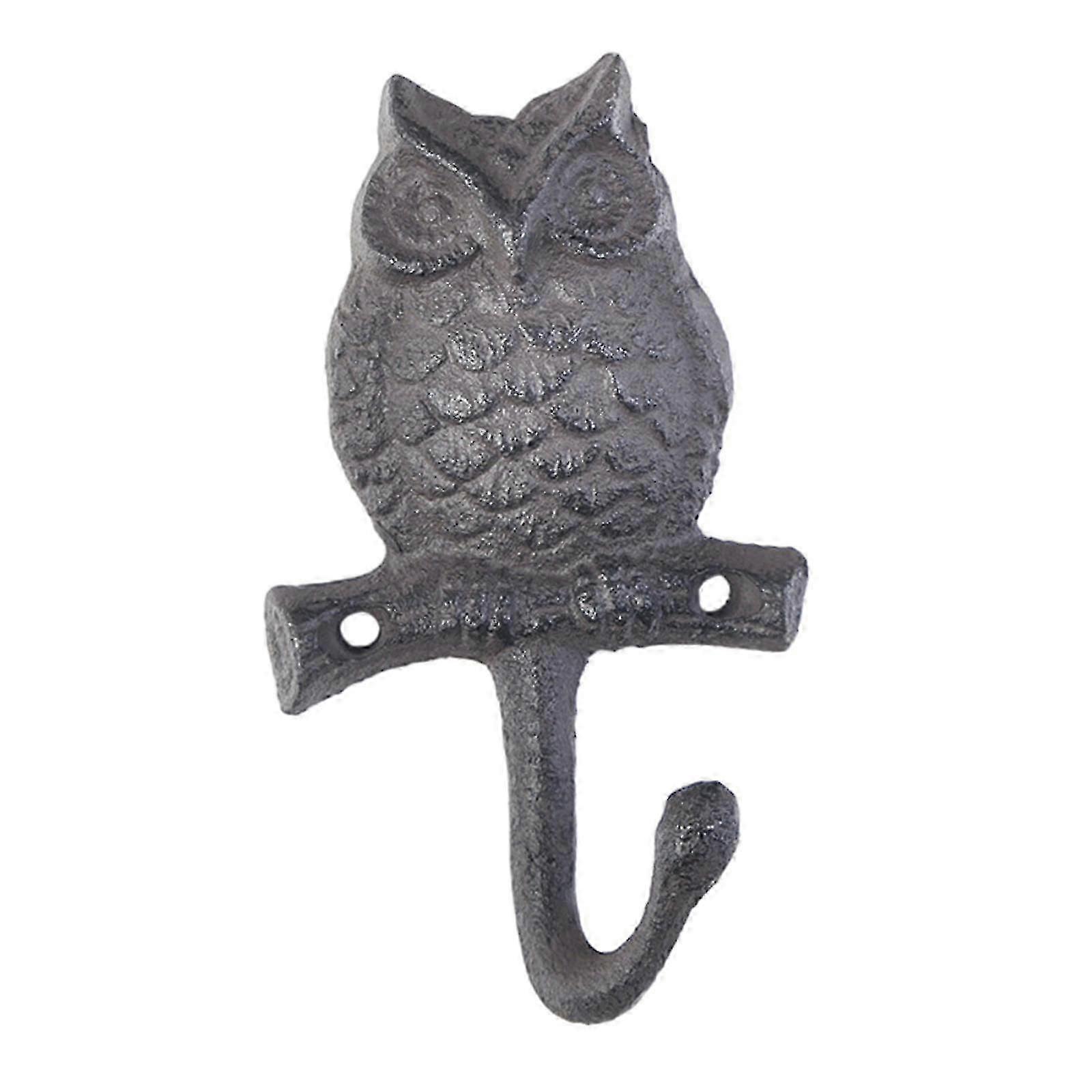 壁掛けフック 動物フクロウフック オーガナイザー アイアン製 コート掛け 省スペース ドアフック キーリングホルダー 洋服 帽子 タオル リビングルーム用