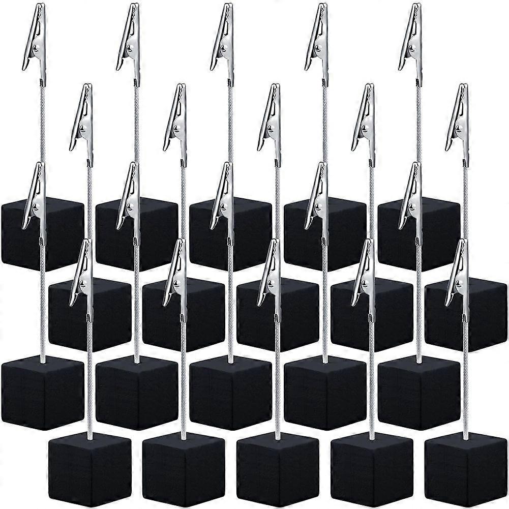 20 pièces cube base mémo clip support avec pince crocodile base en bois numéro de table support cube pl