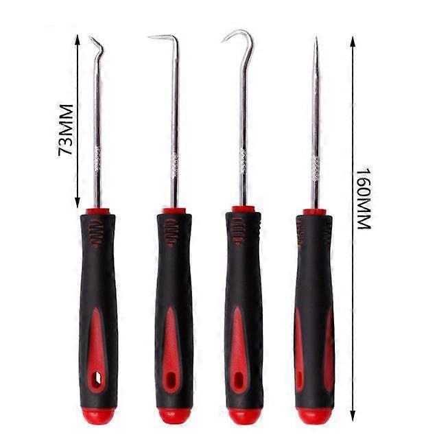 4pcs Pick and Hook Set Car Auto Oil Seal/O-Ring Seal Gasket Pick Hook Puller Remover Tire Stone Cleaning Auto Maintenance Tools