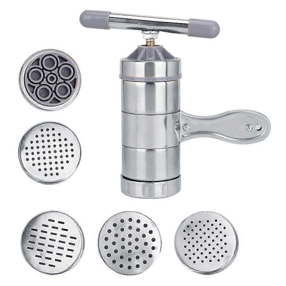 Producător manual de tăiței din oțel inoxidabil Mașină de făcut tăiței de paste5 matrițe