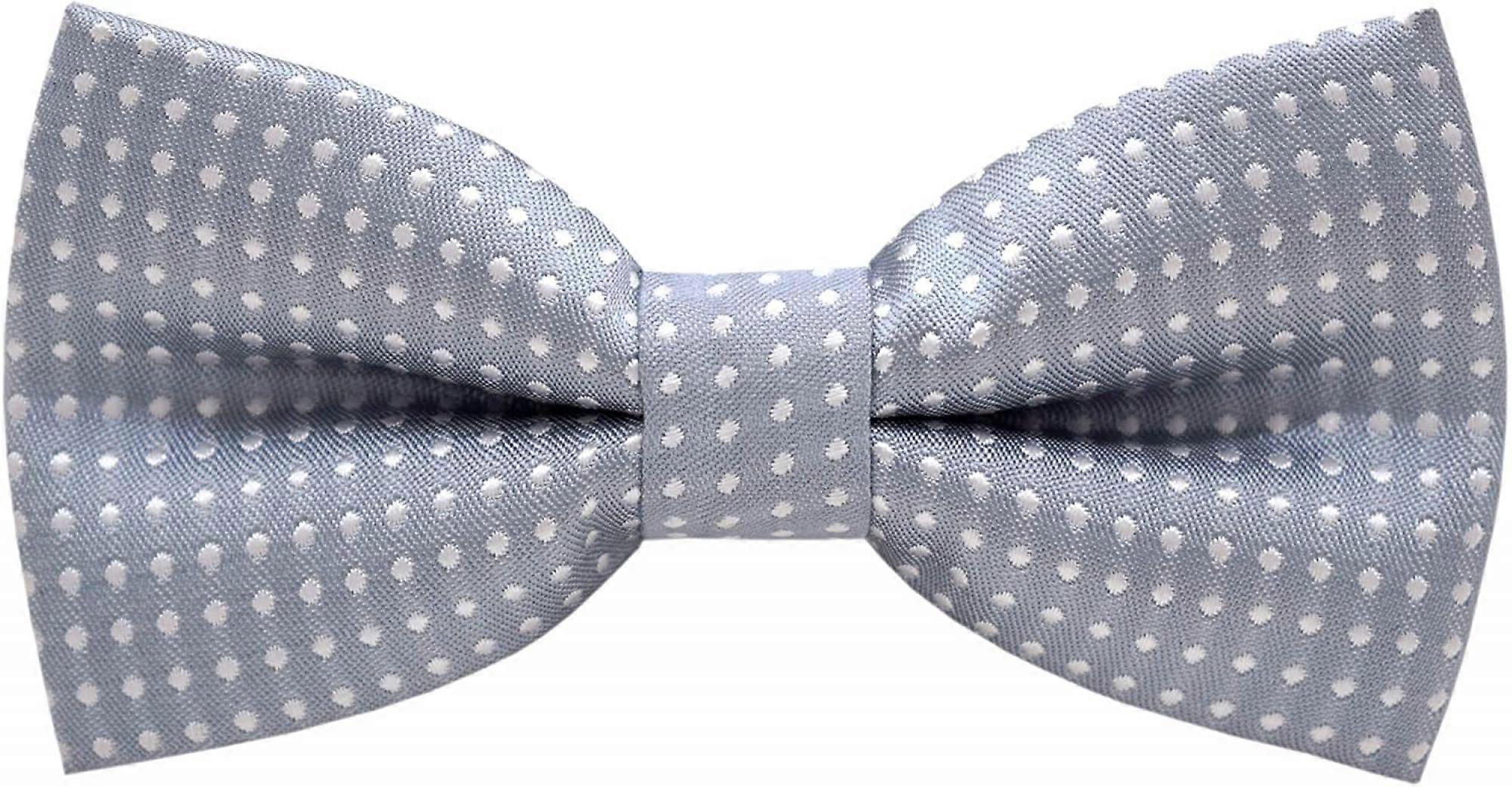 Pre-Tied Little Boy's Polka Dot Bow Ties Baby Solid Color Bow Ties For Kids Gray