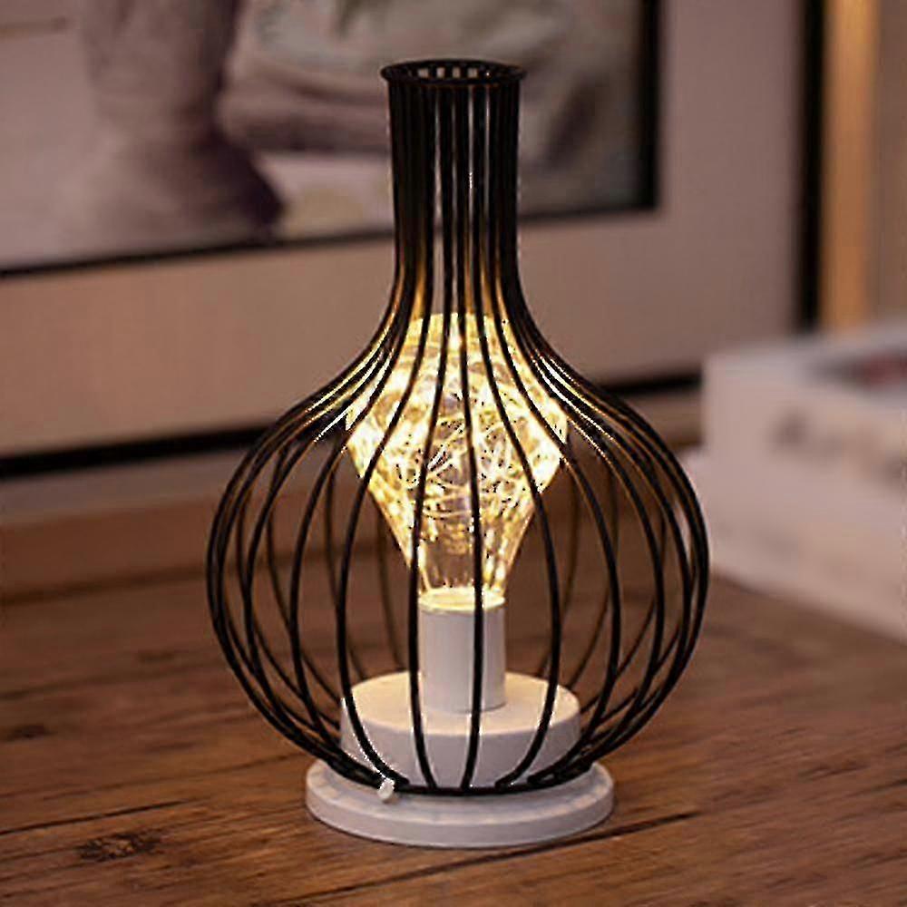 Led Lamp Retro Table Lamp Decanter Style Lamp Iron Decorative Lamp Battery Powered Modern Home Decoration