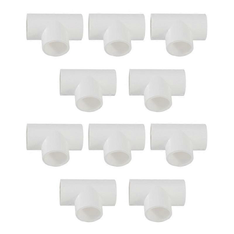 20 mm PVC-T-koppling 3-vägs vattenrörsadapter vit 10 st