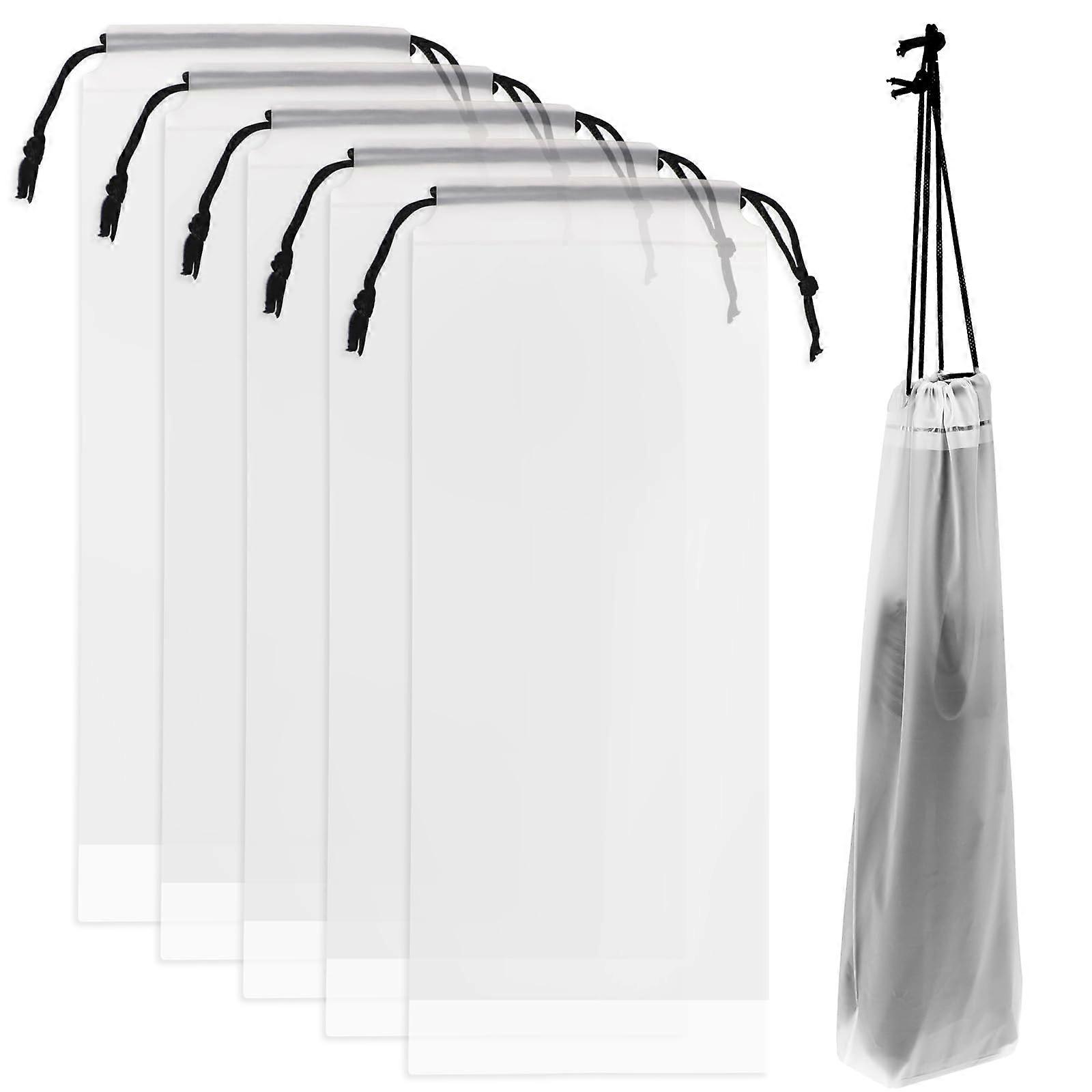 6-Pack Waterproof Umbrella Bags - Durable Drawstring Covers for Travel, Fits Standard Umbrellas, Portable Design