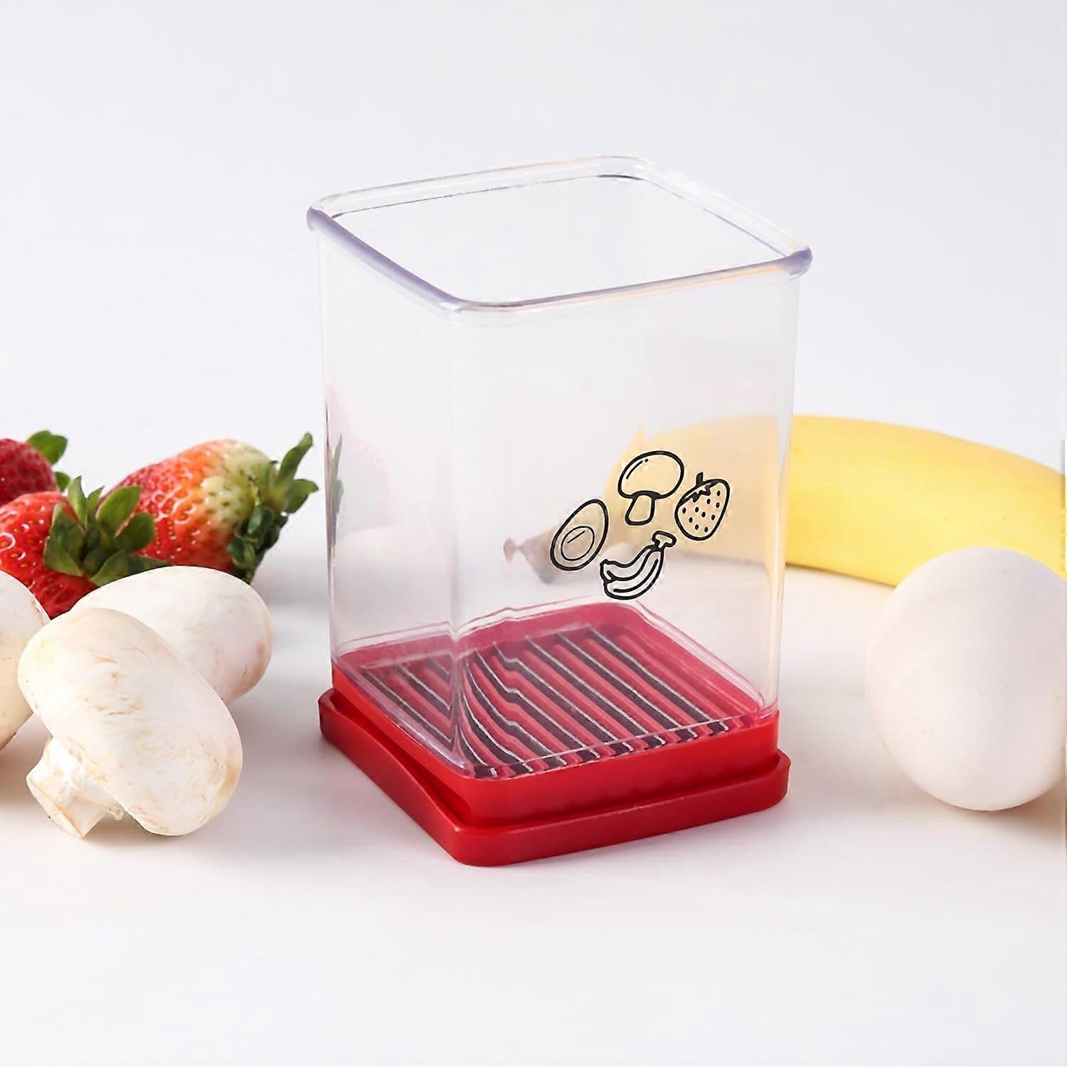 Stainless Steel Fruit Slicer Cup Cutter for Soft Fruits - Fast Slicing of Strawberries and Bananas - 1 Piece