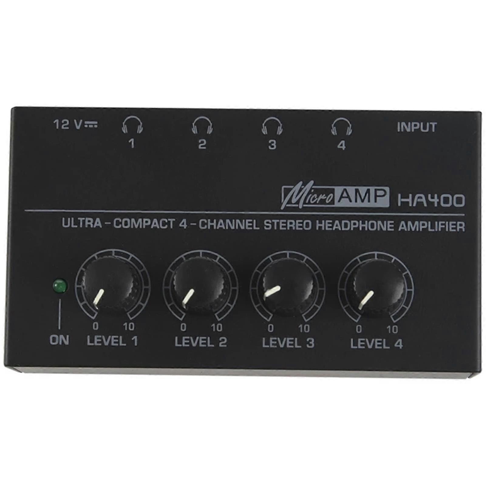 Headset Amplifier 4-Way Earphone Headphone Power Amplifier Four Knob Adjustable