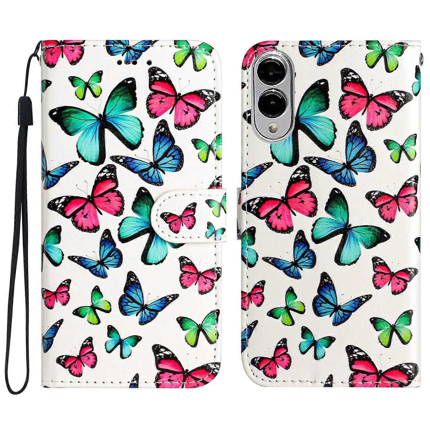 AS For Samsung Galaxy S25 Edge Wallet Case Printed Pattern Design Leather Phone Cover - Butterflies