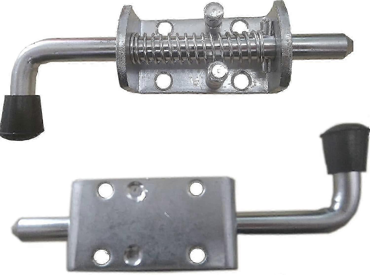 2er Pack Heavy Duty Edelstahl Feder Loaded Barrel Bolt Latch Lock, Latch Pin für Tür Shed Gate oder Heckklappe Anhänger Garagesilver f54