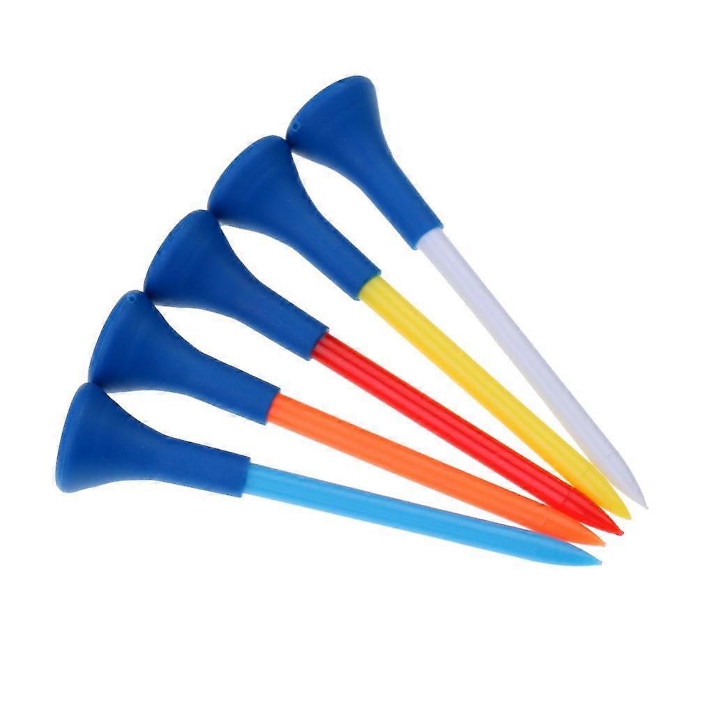 5Pcs Random Color Durable Plastic Rubber Golf Tees Golfer Training Tool