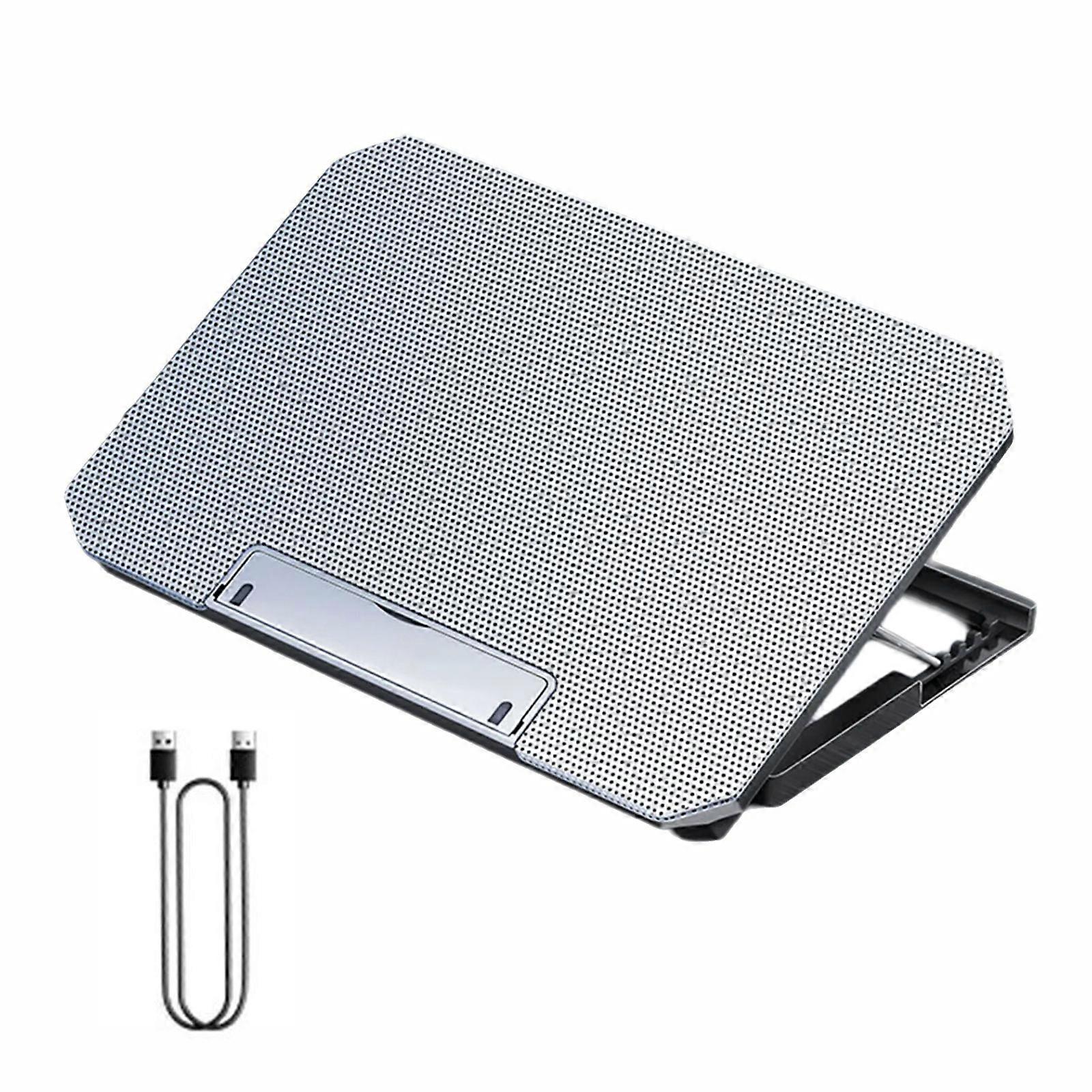 Foldable Cooling Pad For Laptop With Double Fan And 2 USB Port Height Adjustable Ergonomic Laptop Holder Tablets Stand silver