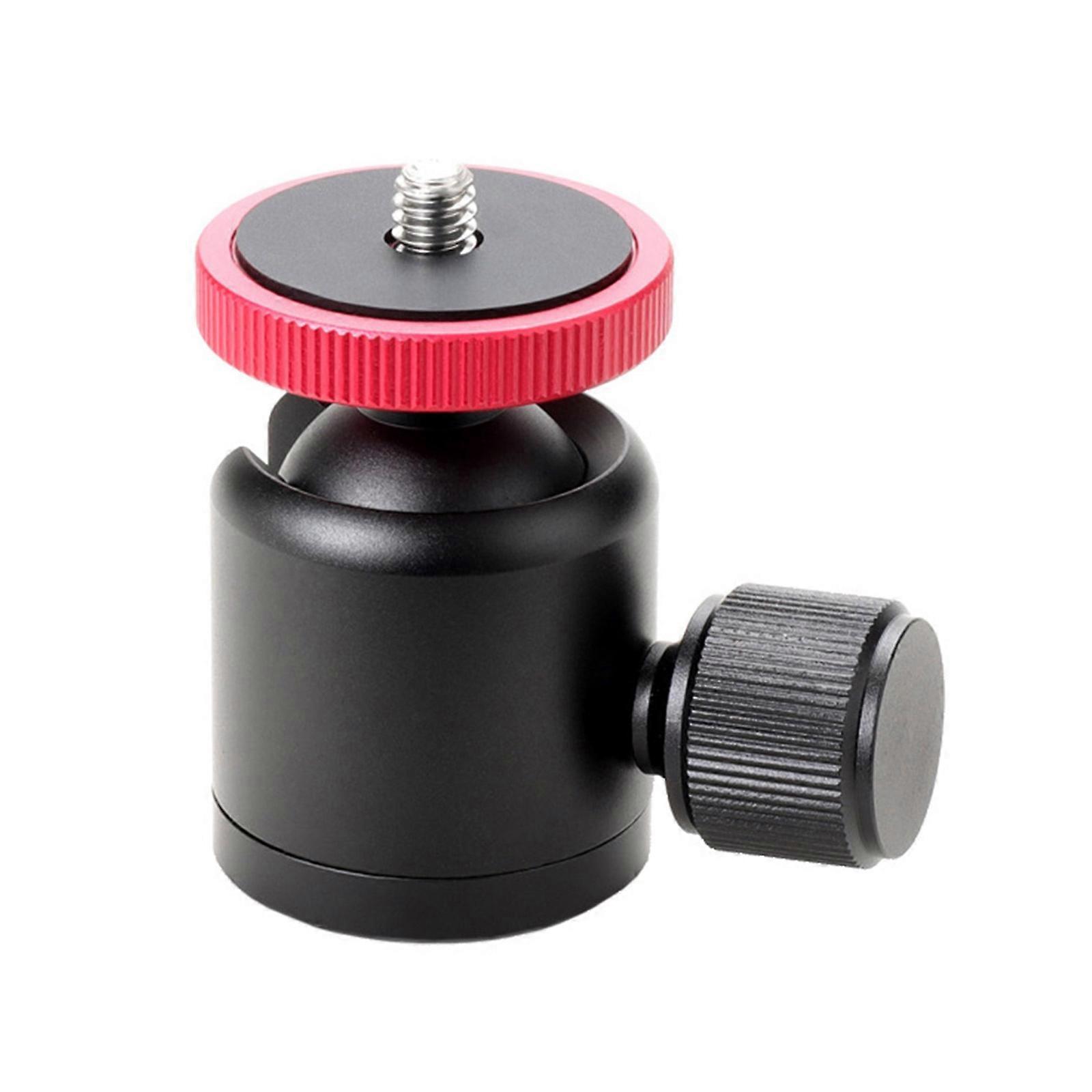 Mini Ballhead Camera Mount 1/4" 3/8" Thread Durability Full Metal, Tripod Ballhead for DSLR Camera, Monopod,Quick Setups Red
