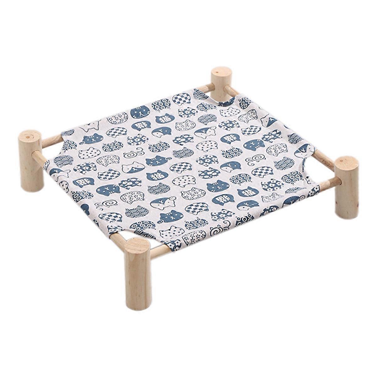 Cat and Dog Hammock Bed Wooden Cat Hammock Elevated Cooling Bed F