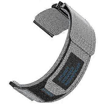 Kompatibel med Suunto 9/7/Spartan Sport Wrist Hr Baro nylonur 24 mm løkkefastgørelsesrem grå