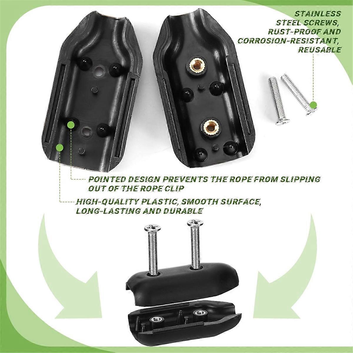 4 braçadeiras de corda reutilizáveis, braçadeira de corda de 3/8 polegadas, braçadeira de conector de corda