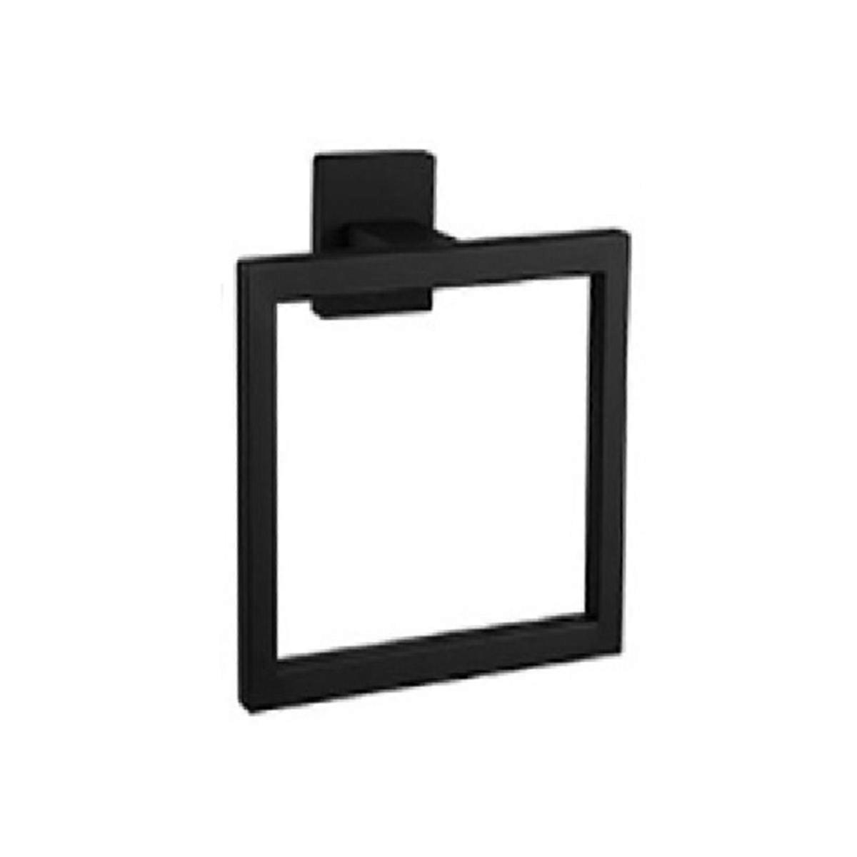 Square Towel Ring Bathroom Rack Towel Rack Hook Black