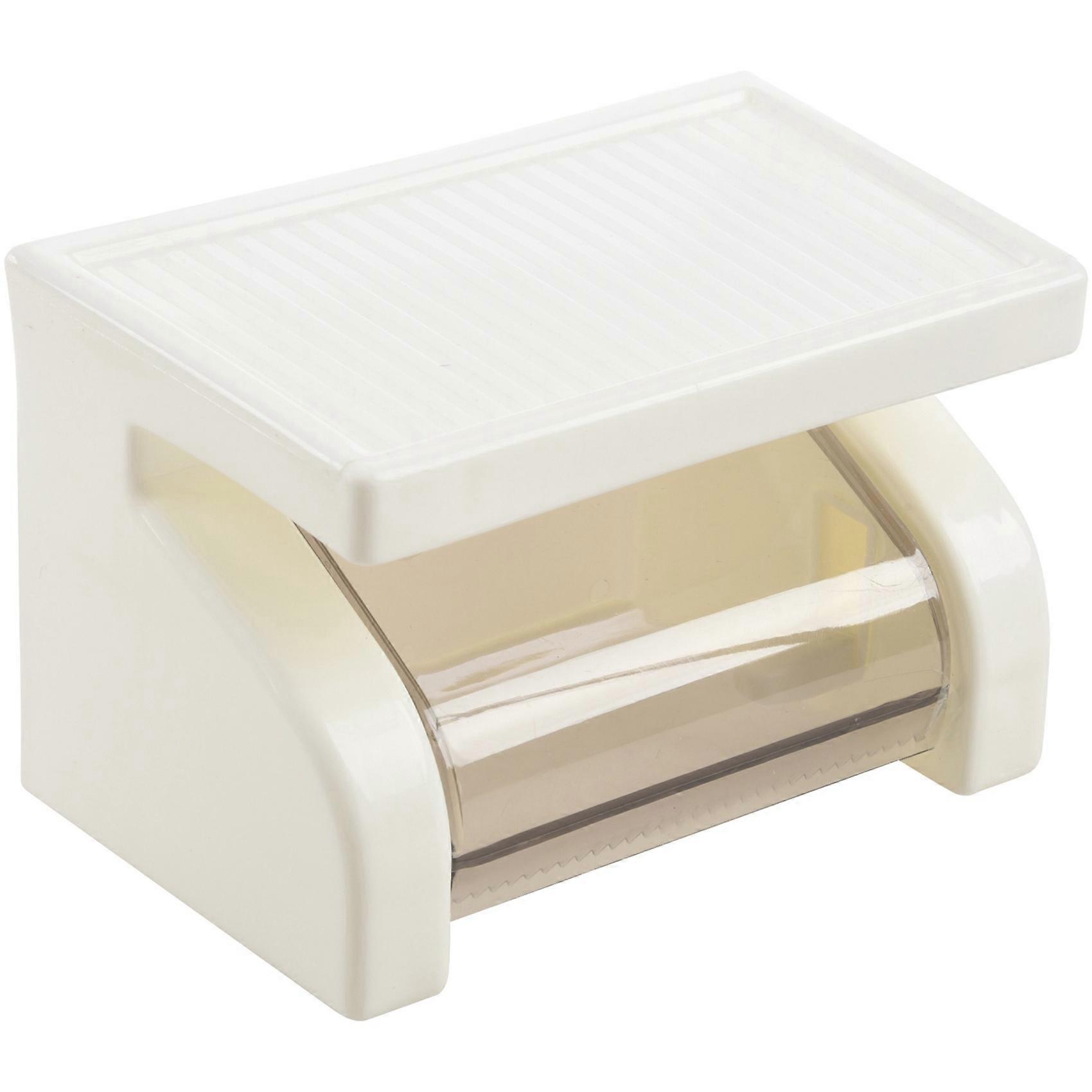 Waterproof Toilet Paper Holder Tissue Roll Stand Box with Shelf Rack