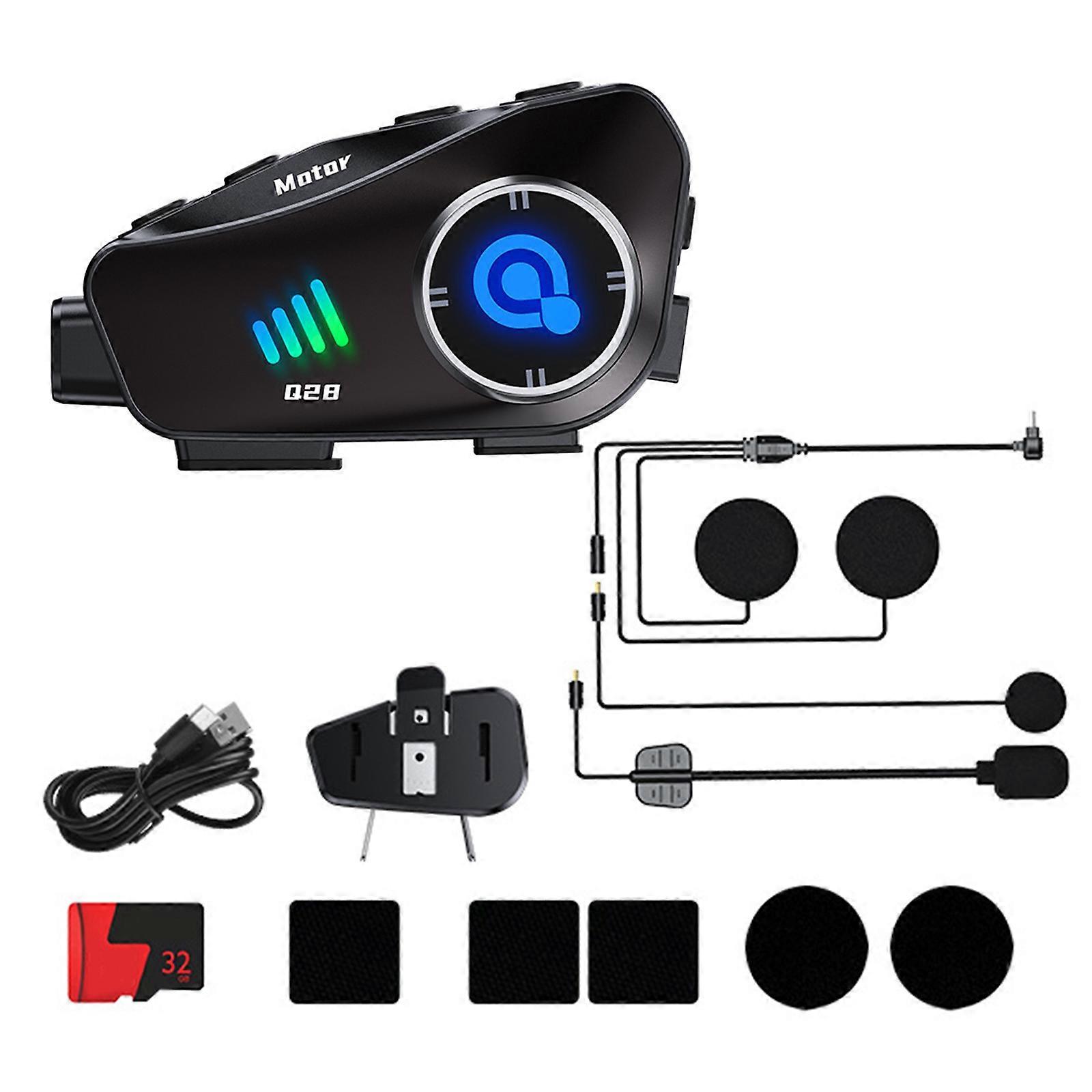 Helmets Bluetooth-compatible Intercom with 1080P 120° Wide Angle Driving Recorder Call Headset 360 Degree Helmets Camera