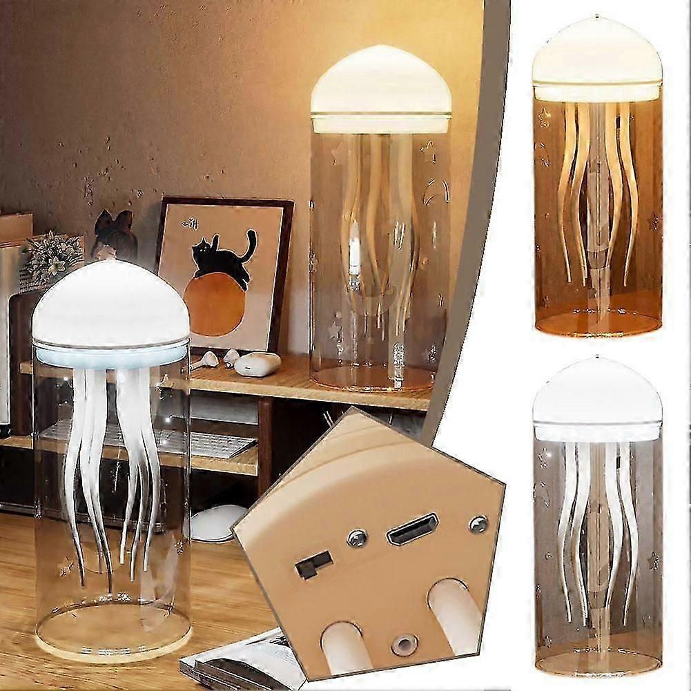 Voice Control Rgb Gradient Cute Jellyfish Bedside Lamp Creative Jellyfish Light