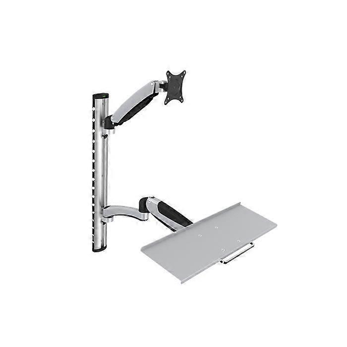 DIGITUS LCD/LED Monitor Swivel Arm - With Keyboard Holder - Tiltable - Wall Mountable - Black
