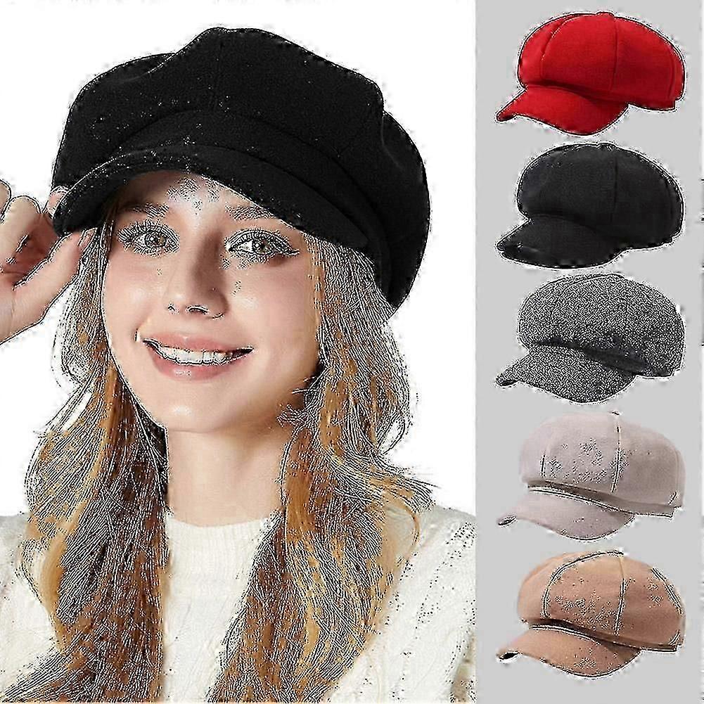 Åttekantet ullhatt Berethatt Høst Vinter Ull Vintage Bakerhatt Mote