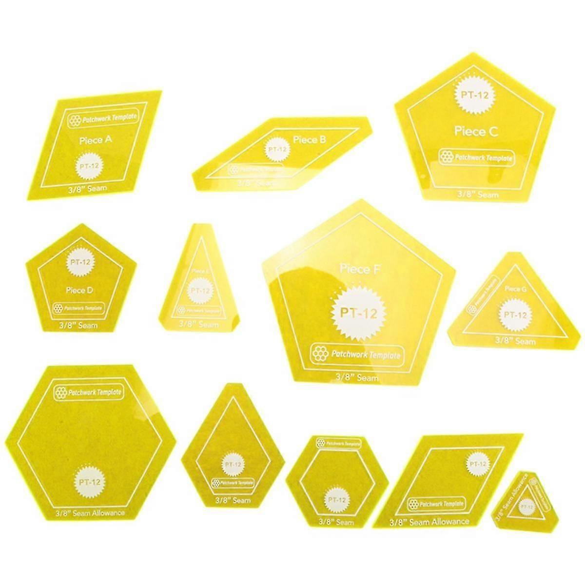 Set of 12 Patchwork/English Paper Piecing Quilt Template Set,Hand Sewing Template Diamond Triangle