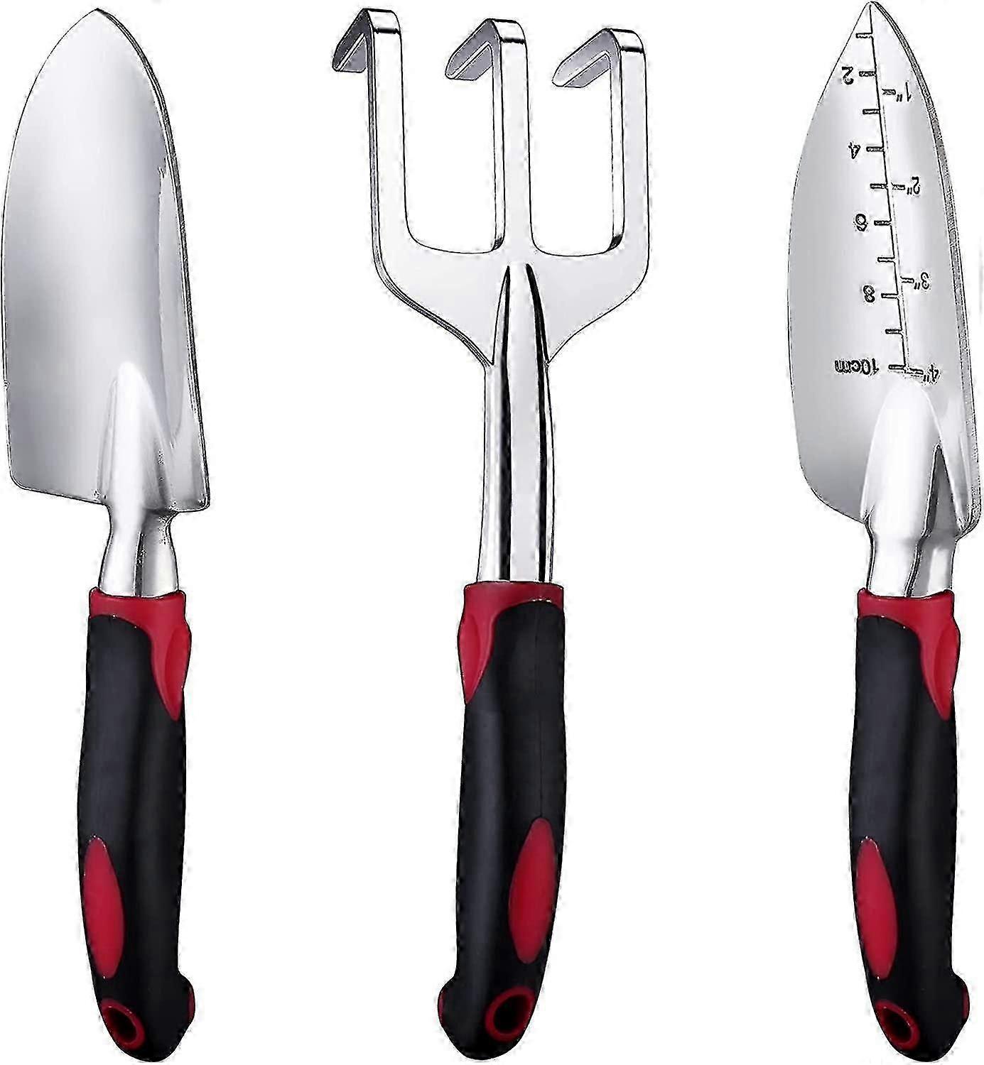 Gardening Tools, Three Pieces of Aluminum Cast Heavy Duty Gardening Tools with Rubberized Non-Slip H