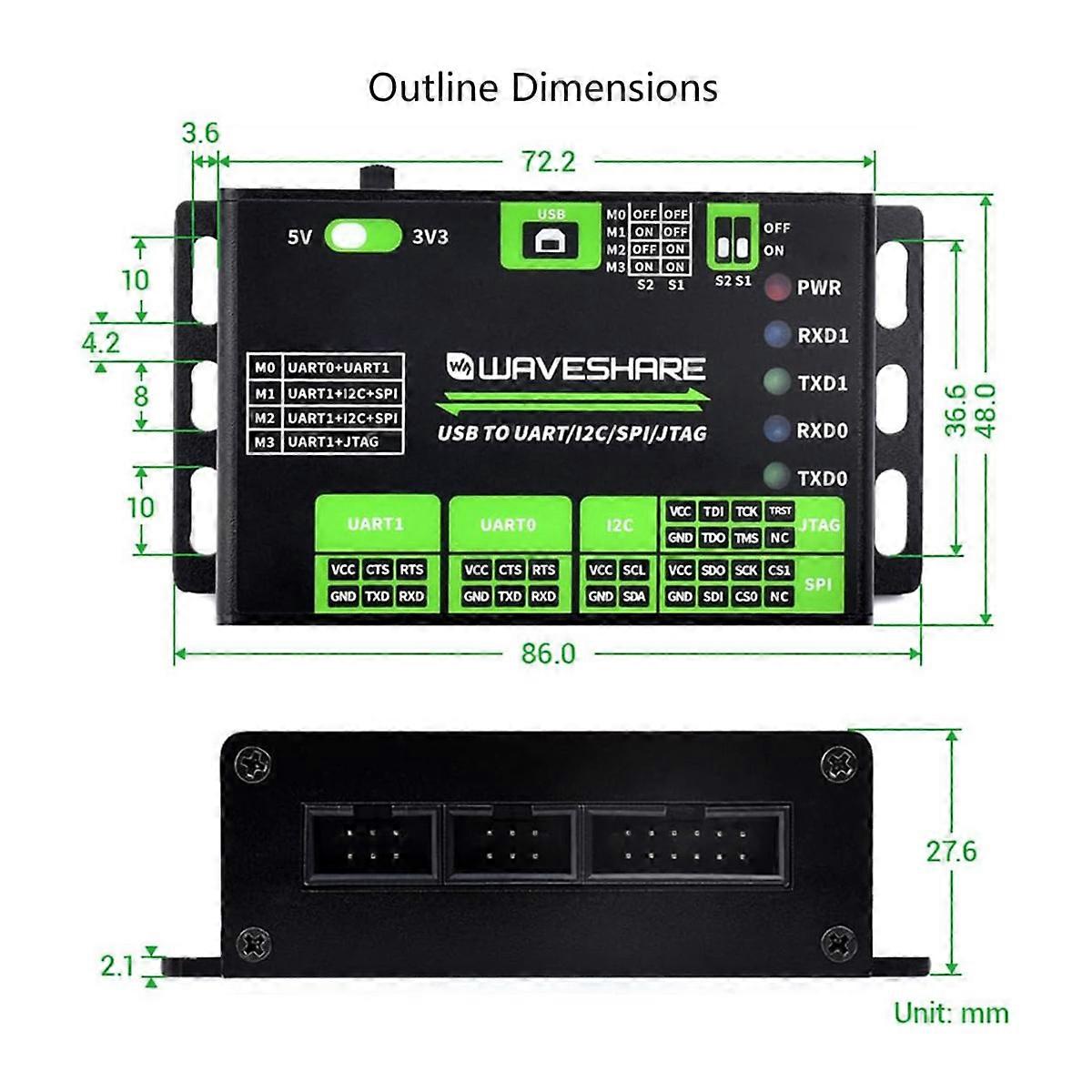 USB to UART/I2C/SPI/JTAG Converter, for Win7/8/8.1/10/11
