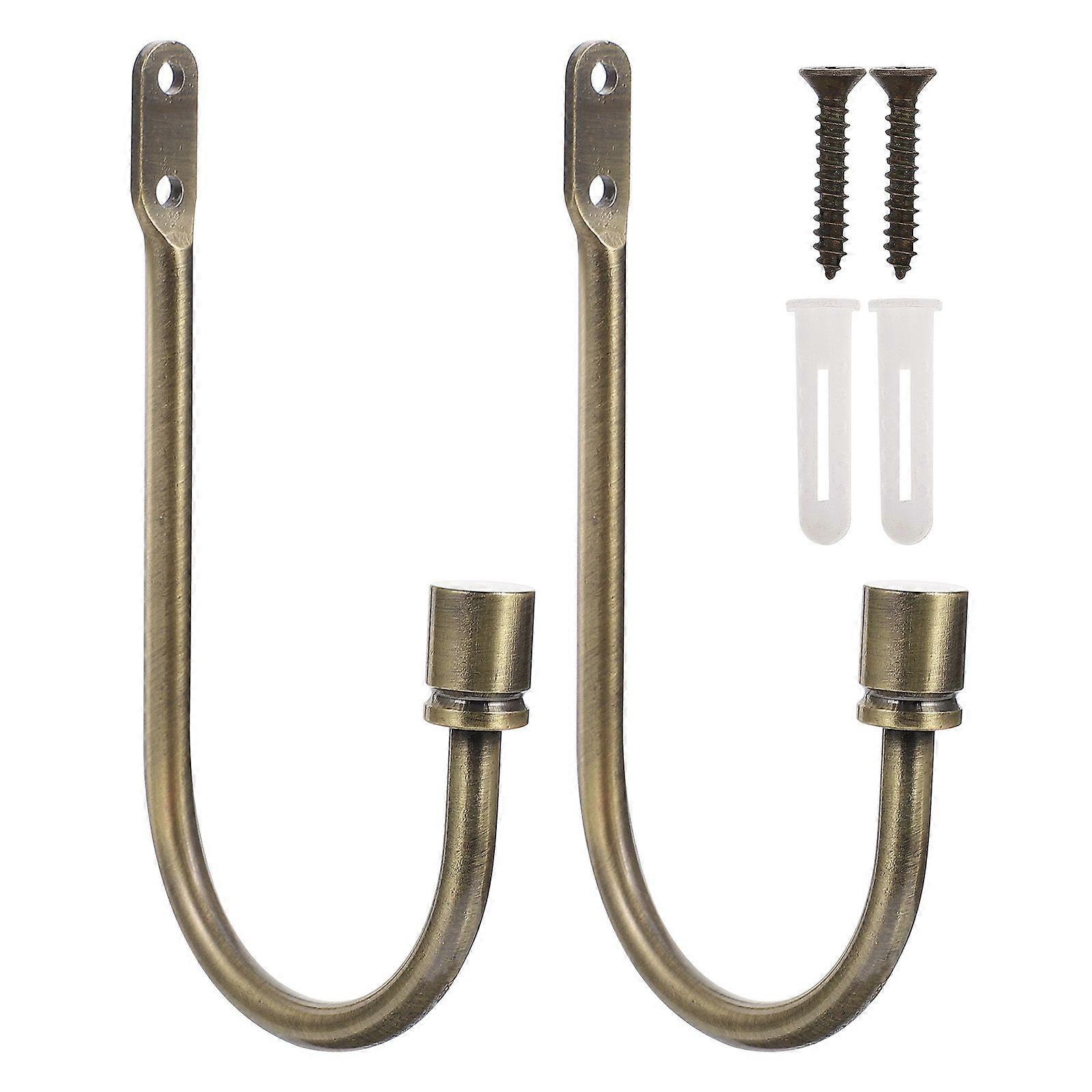 1 Pair Curtain Hold Backs U-Shaped Curtain Hooks Wall Mounted Drapery Tiebacks