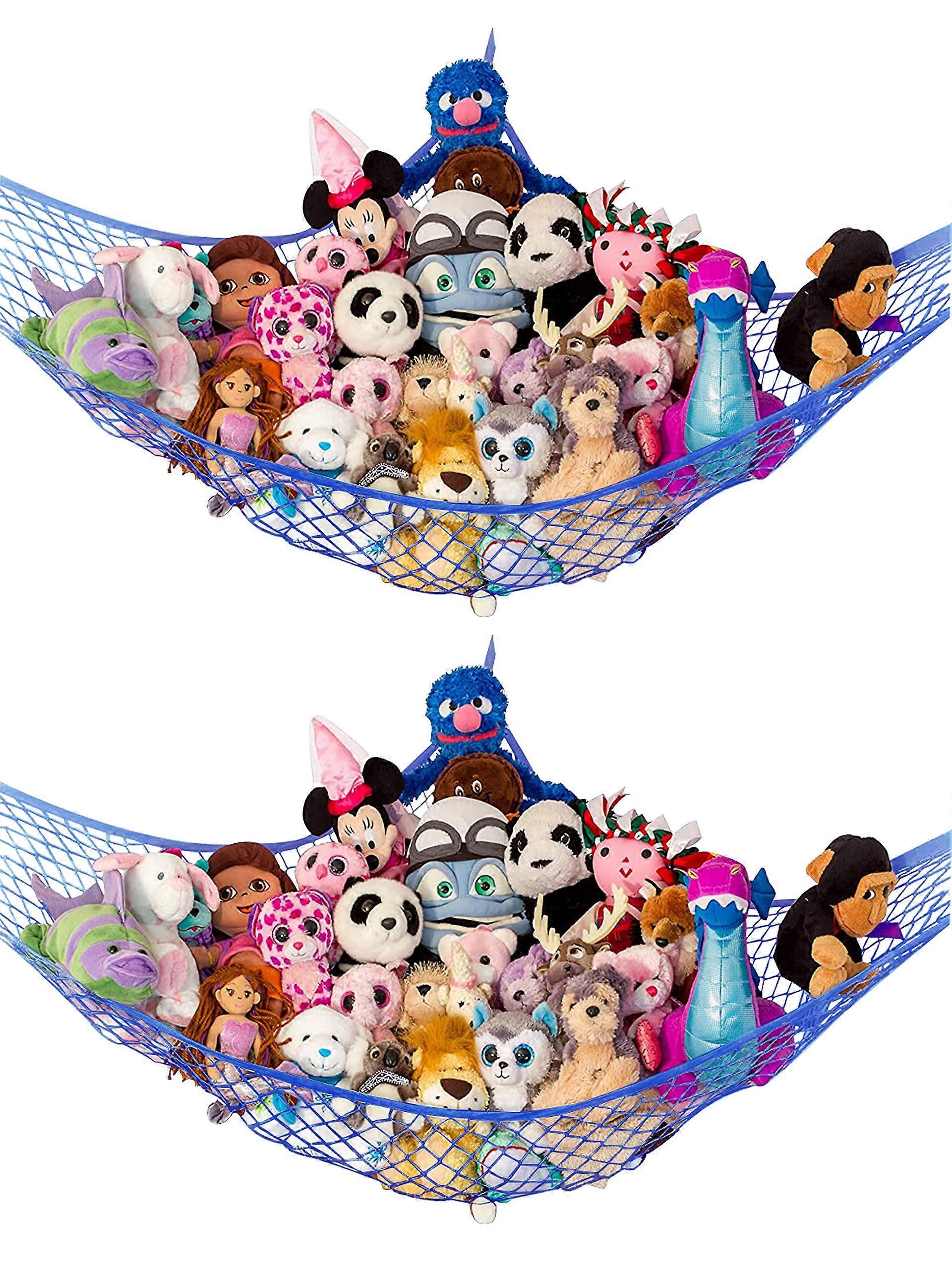 2-pack stuffed animal hammock for room storage organization