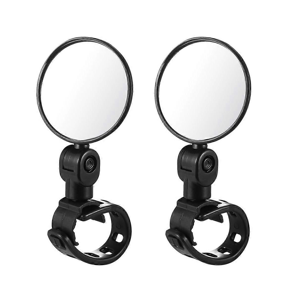 WINOMO 2pcs Adjustable Universal Handlebar Rearview Mirror 360 Rotate Bike Rear View Mirror for Mountain Road Bikes Cycling (Black)
