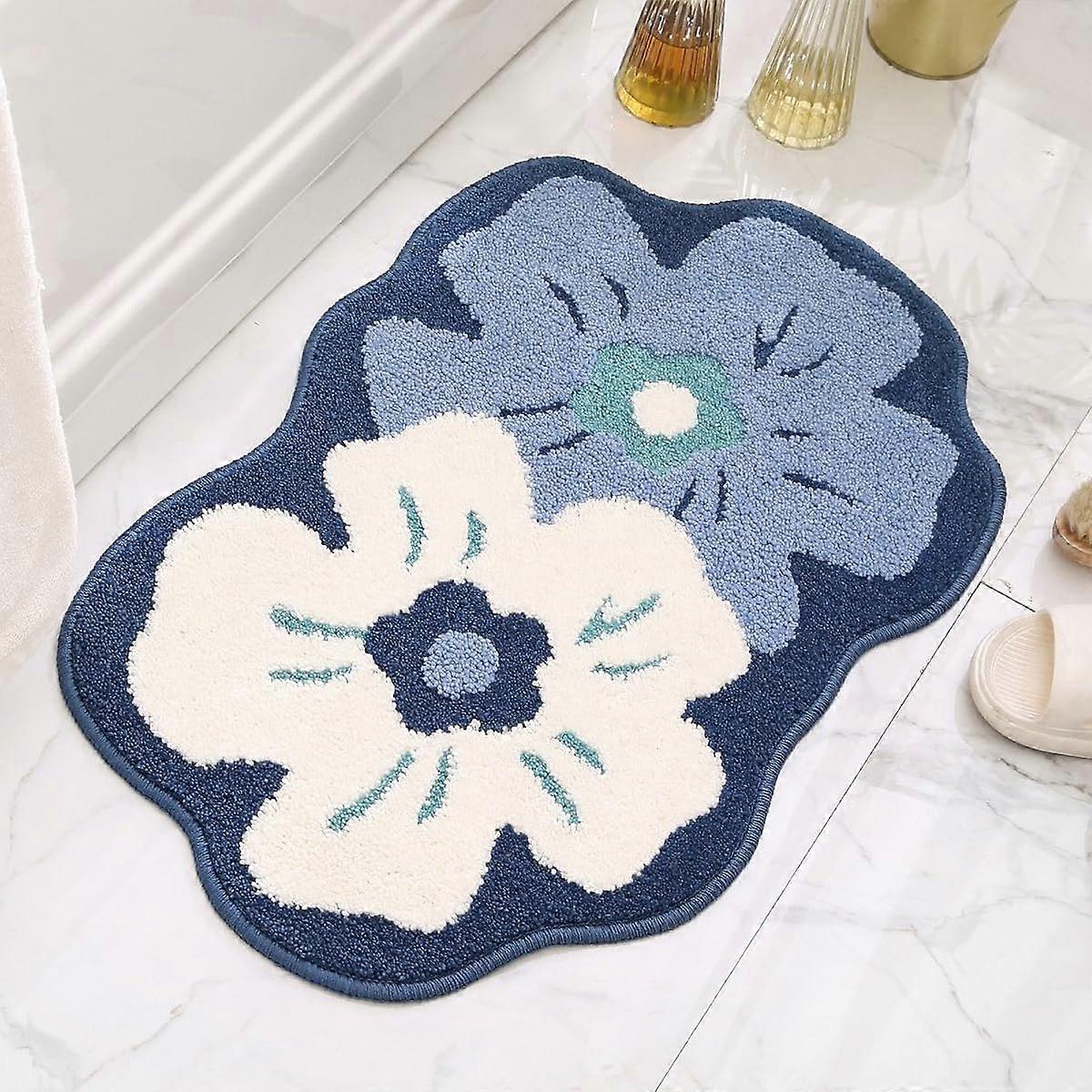 Super Absorbent Non Slip Machine Washable and No Shed Bath Carpet for Shower Sink 17x27 Inches
