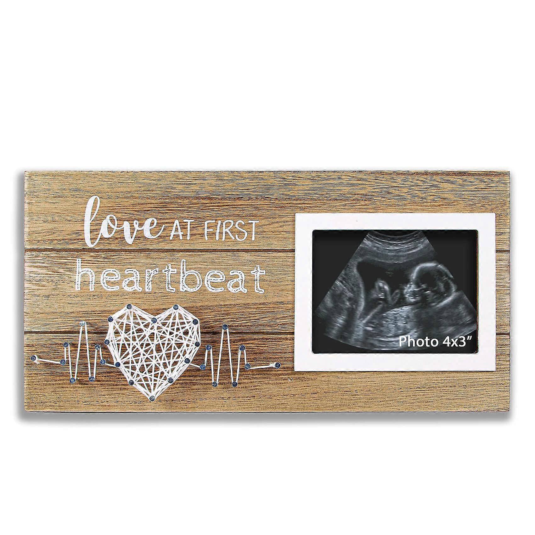 Sonogram Picture Frame for Pregnancy Gender Reveal, 4x3 Inches, High-Quality Material, Modern Style, Customizable Display