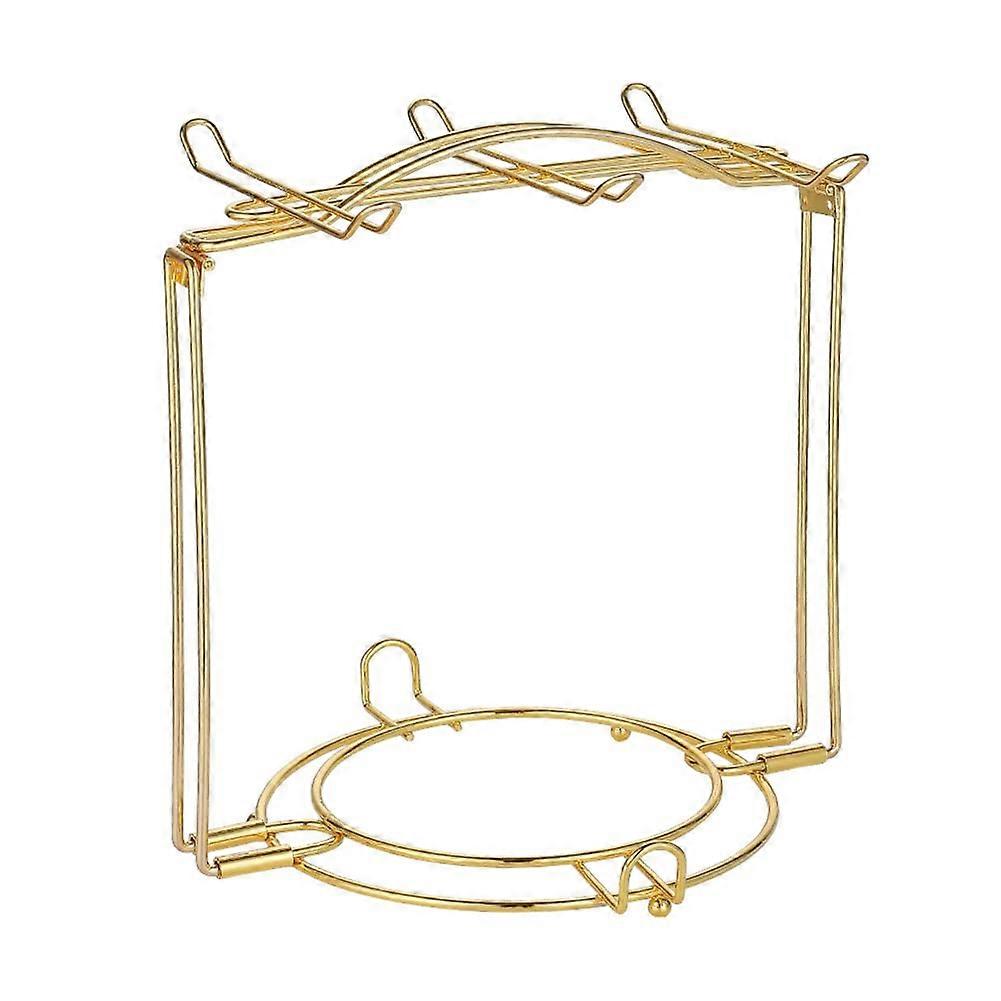 6 Detachable Coffee Cup Holder with Plates for Bar Kitchen Counter in Gold, Space-Saving Design, Easy to Clean