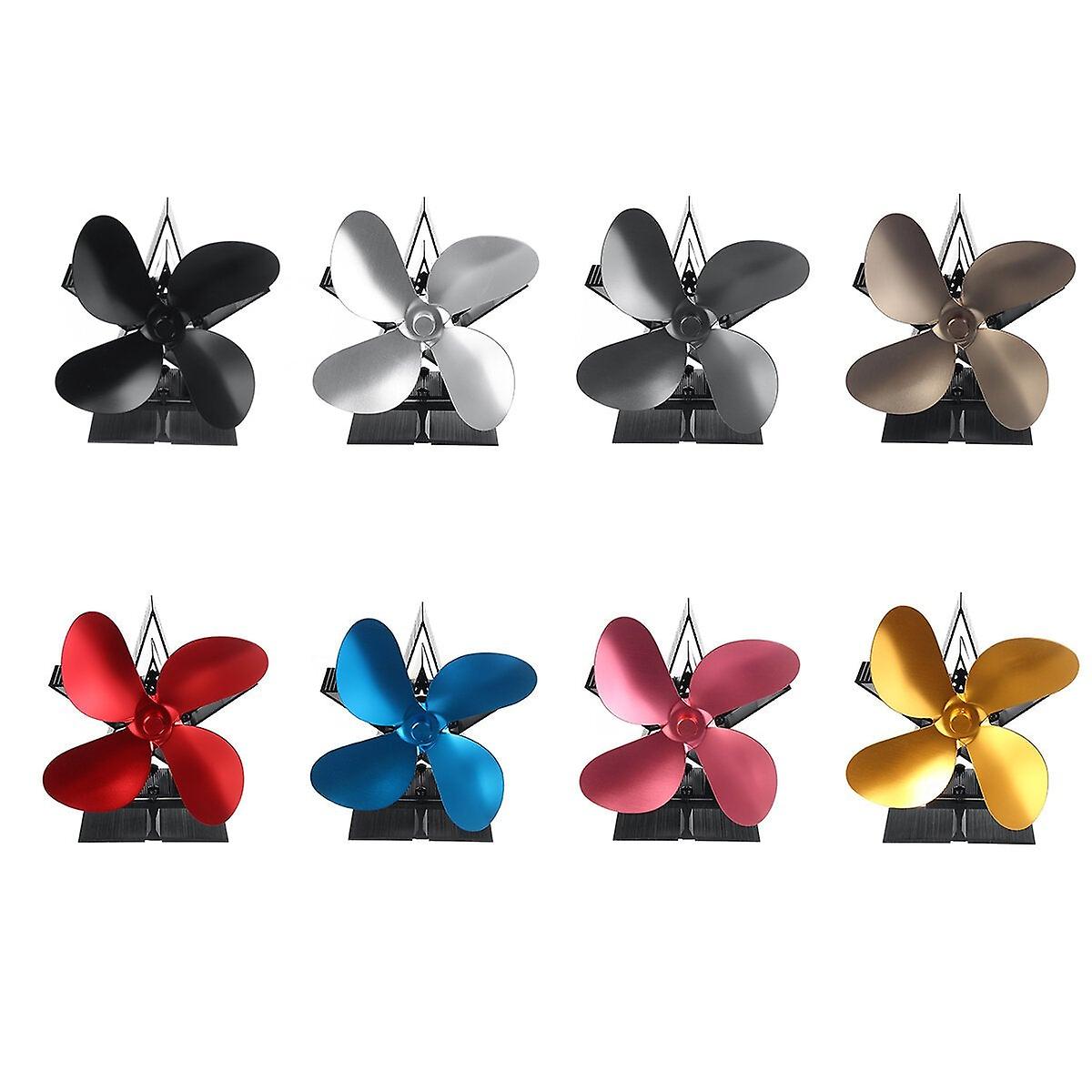 5 Blades Heat Powered Wood Stove Fan Eco Friendly Wood Log Burner Fireplace Fan