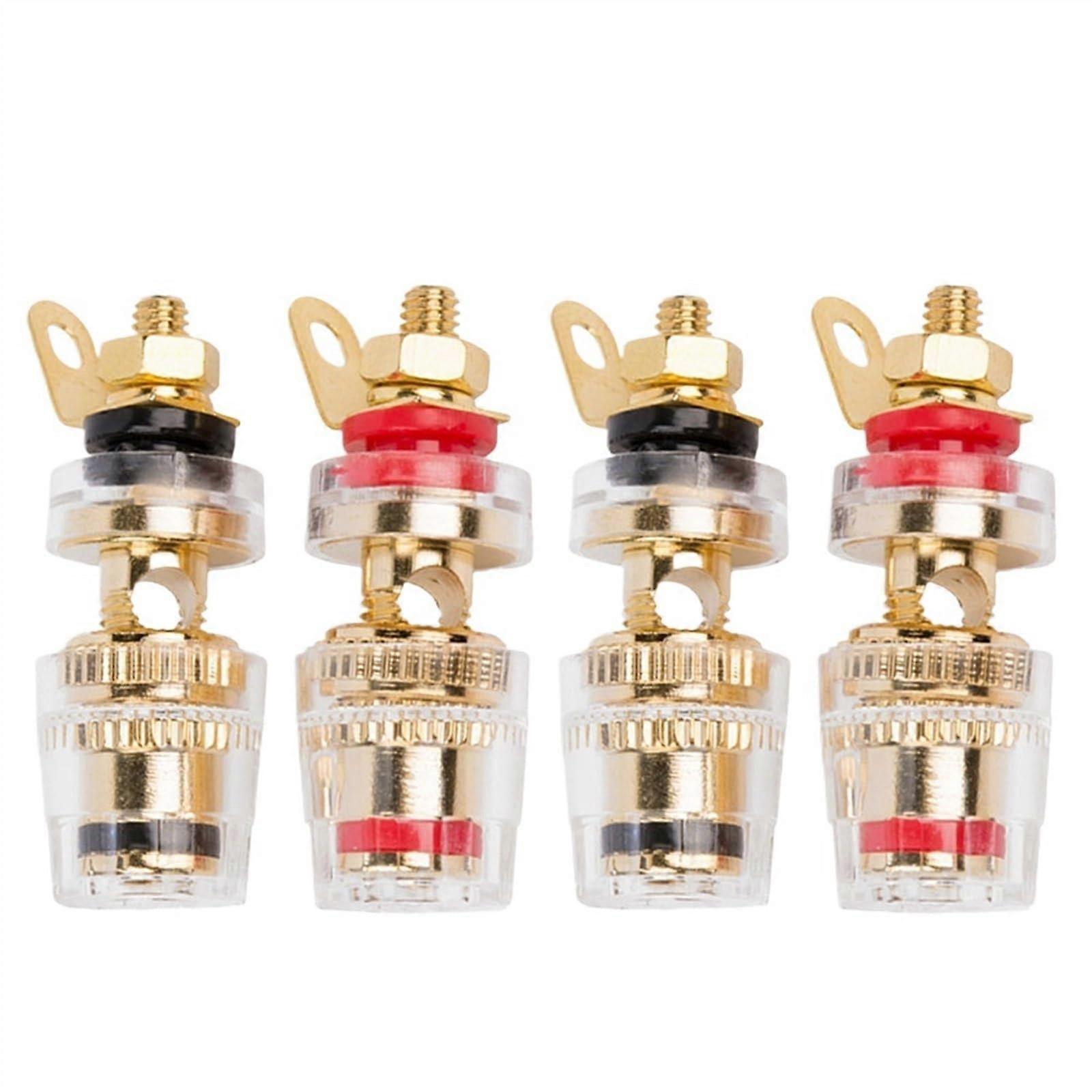 4Pcs Banana Socket Binding Post Nut Banana Jack Connector Amplifier Speaker Spade Terminal Binding Post