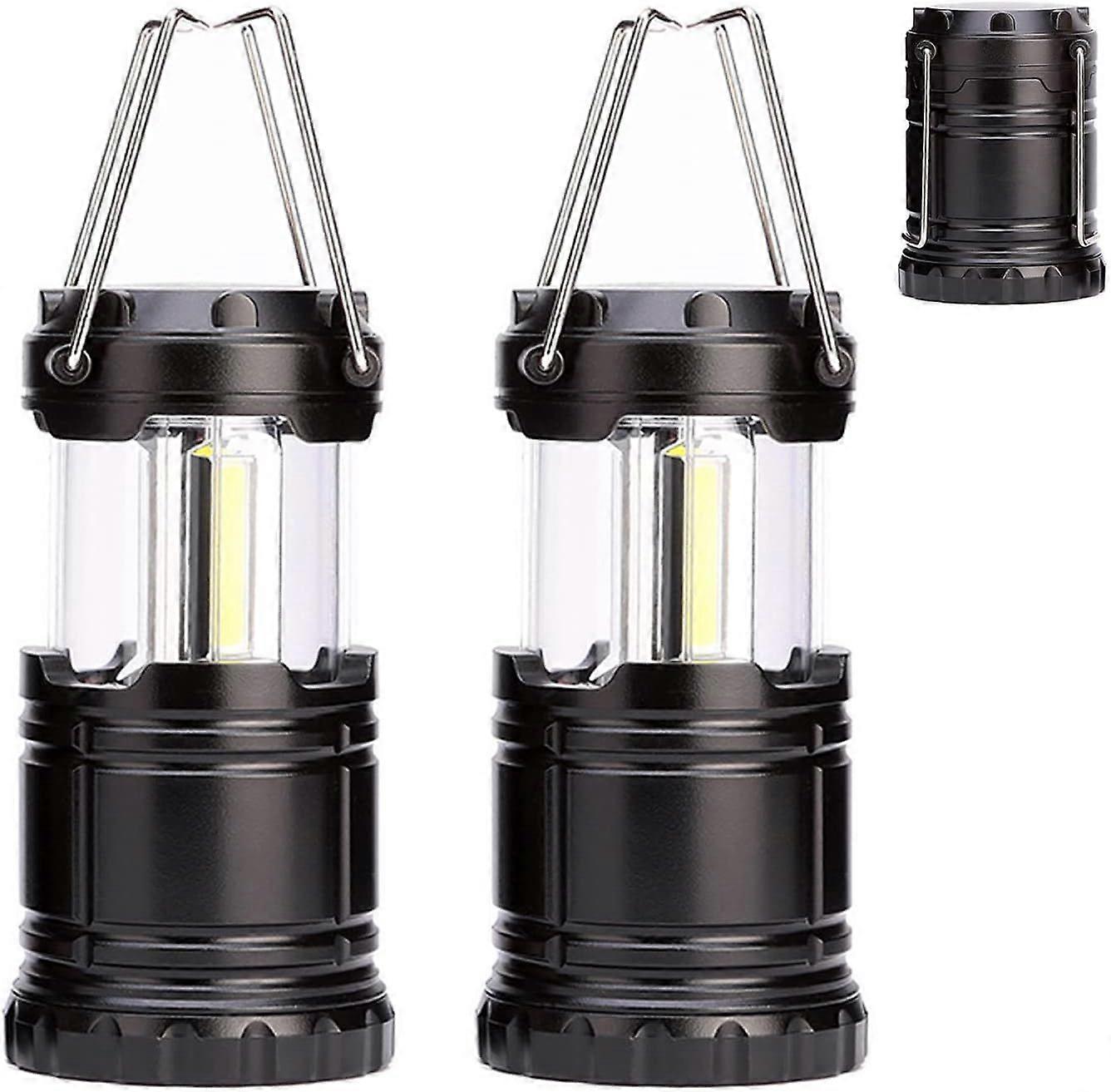 LED Camping Lantern - Battery Powered with Foldable Handle | Emergency Light for Outdoors & Storms 2 Pack