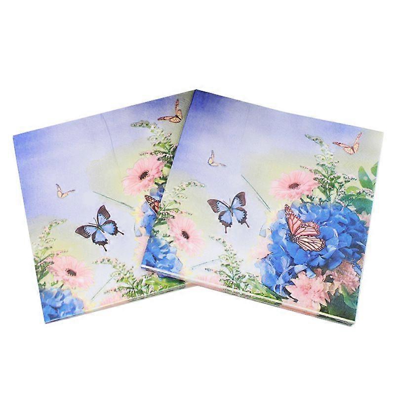 Set of 40 Colorful Paper Napkins - Colorful Printed Tissue Paper Butterfly Tissue Paper, DIY, Origami, for Food, Birthday, Wedding, Table Decor, Famil