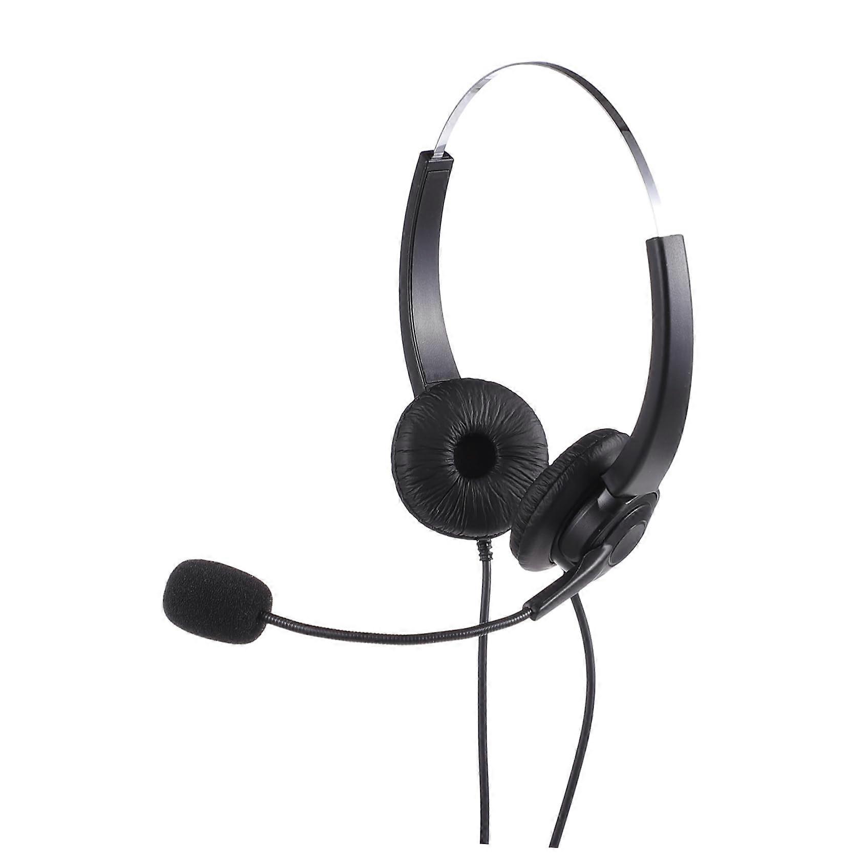 3.5mm Phone Computer Headset Head-Mounted Headphone Wired Mic Volume Control