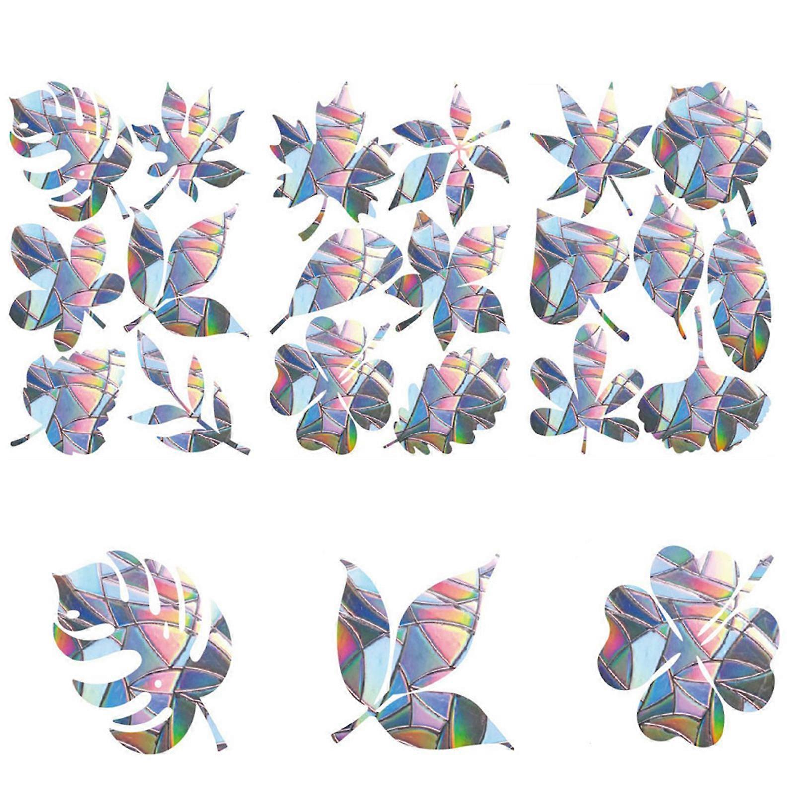 Leaf Shape Prism Window Decals Sun Catcher Window Stickers Suitable For Kitchen Dining Room