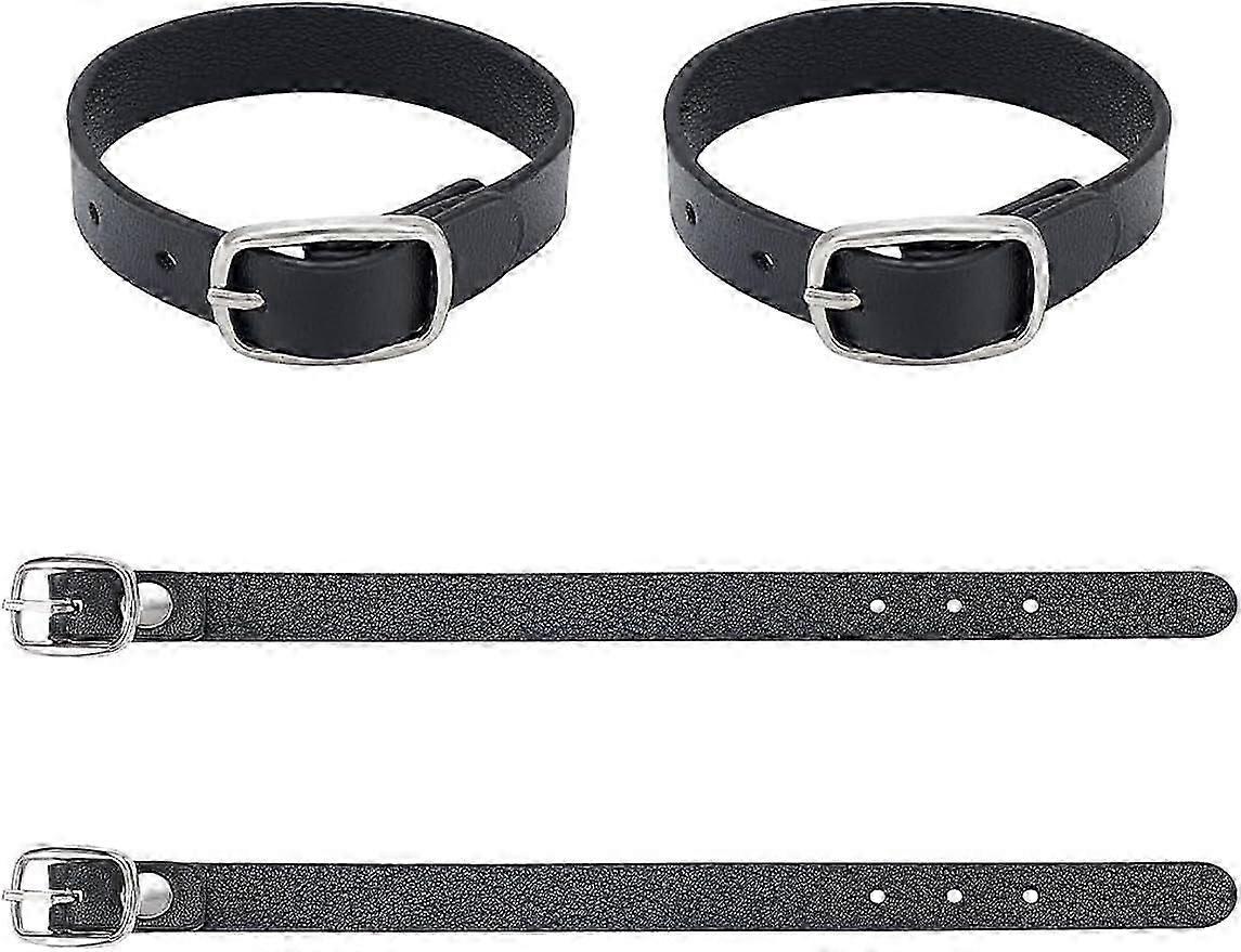 4個ブラックキルトエクステンダーバックルストラップ7.56x0.71x0.28インチPU模造レザーラゲッジストラップスーツケースベルト