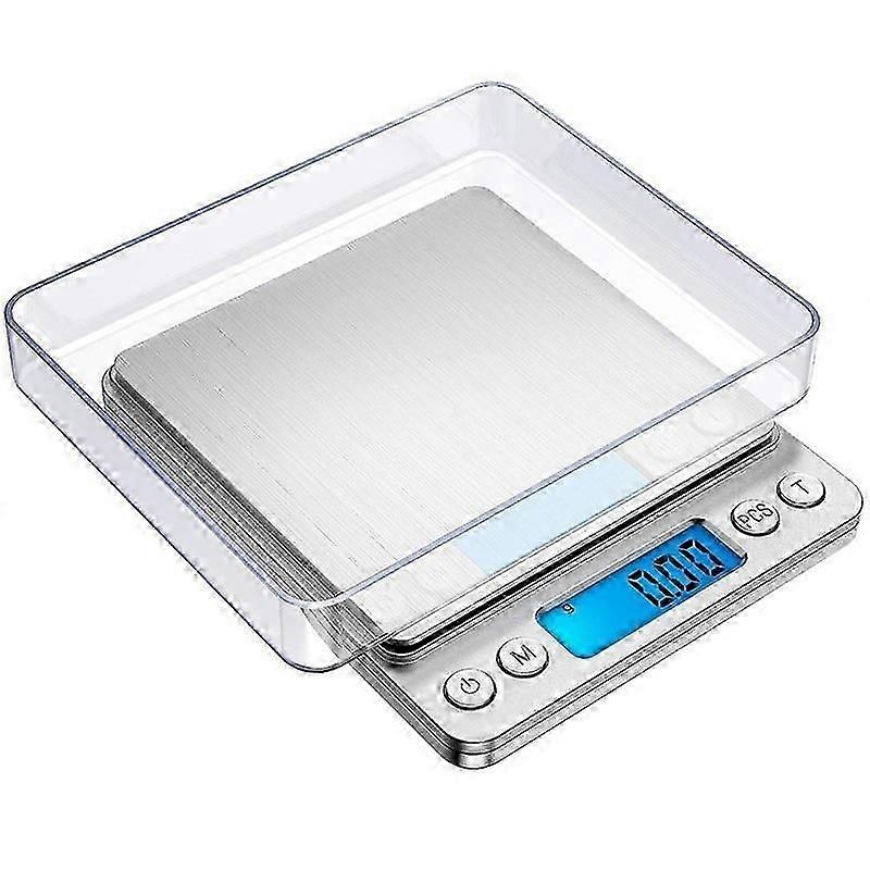 Precision Scale,500g/0.01g,0.01g,with Tare and Count Function,Backlit LCD Display (Silver)