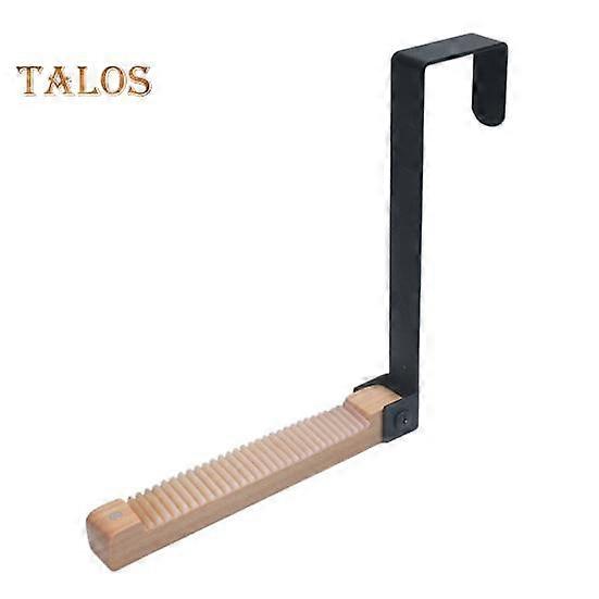 מתלה מעיל מתקפל מעץ וו דלת עם קליפס נגד החלקה עיצוב מתקפל התקנה קלה וו אחסון רב תכליתי דלת קולב כביסה