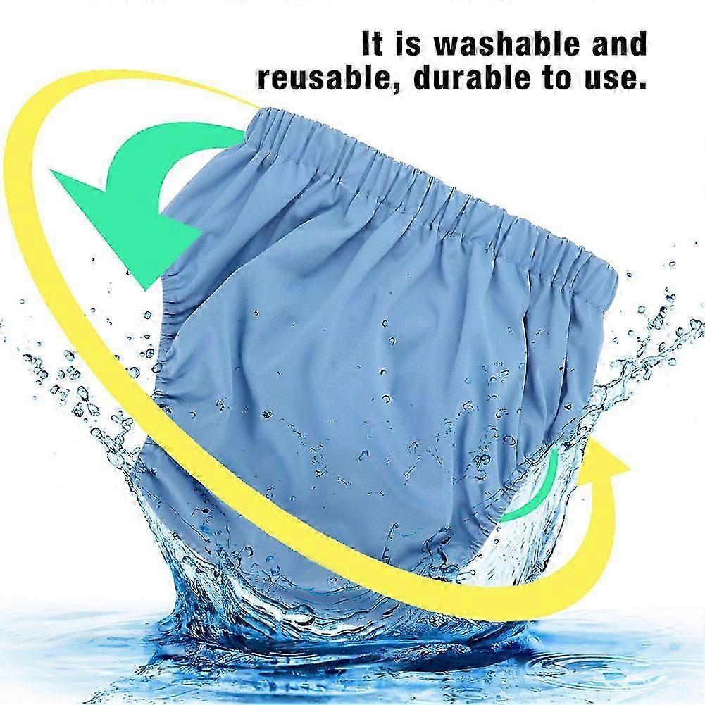 Adult Cloth Diaper Reusable Washable Adjustable Large Nappy Blue305