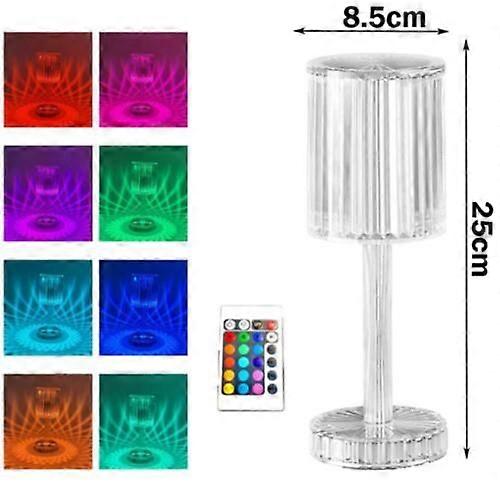 LED Crystal Table Lamp Diamond Rose Bar Night Light Touch Atmosphere Bedside