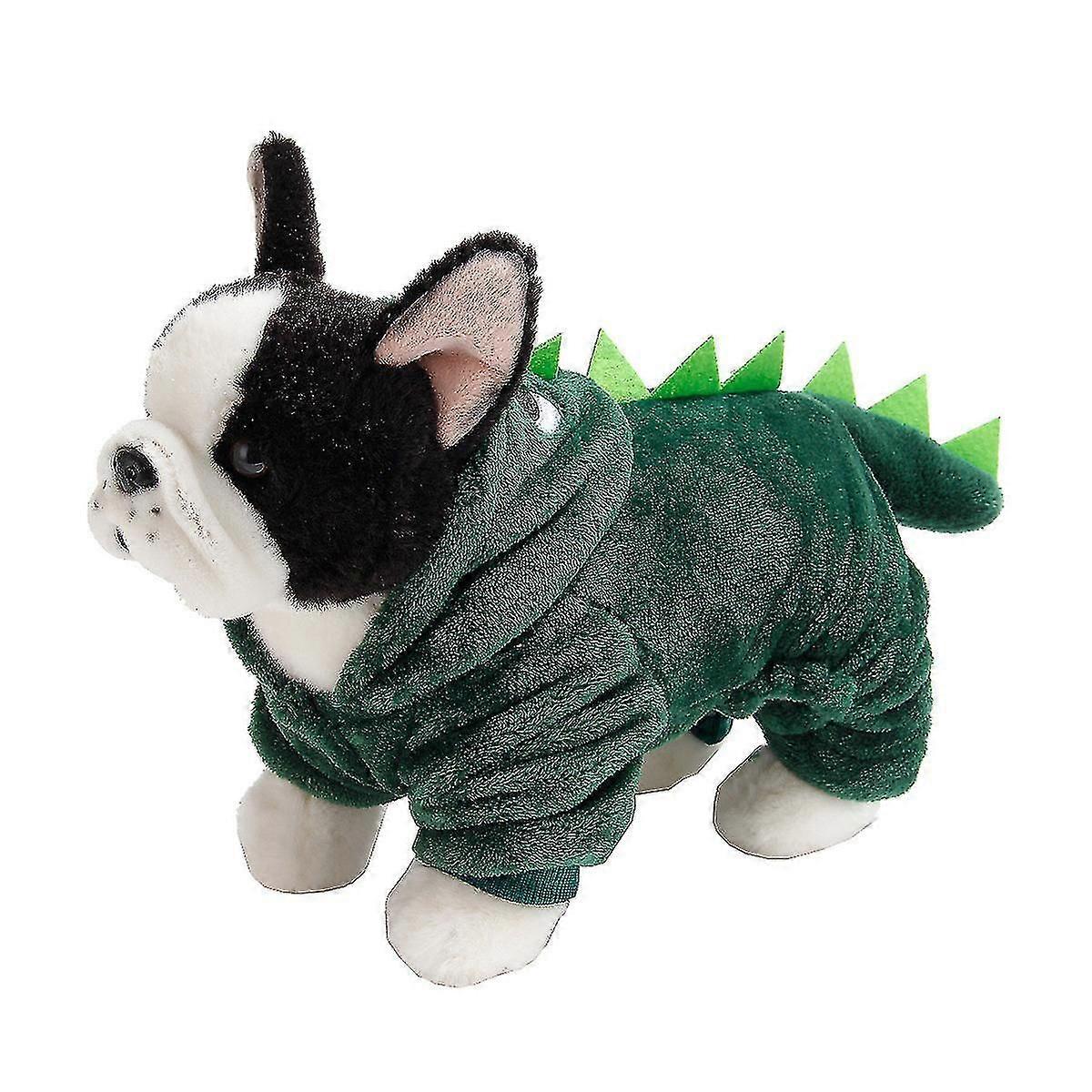 Cute Dinosaur Clothes Dog Pet Clothes Autumn And Winter Models Funny Entertainment Turned Pet Clothes Green