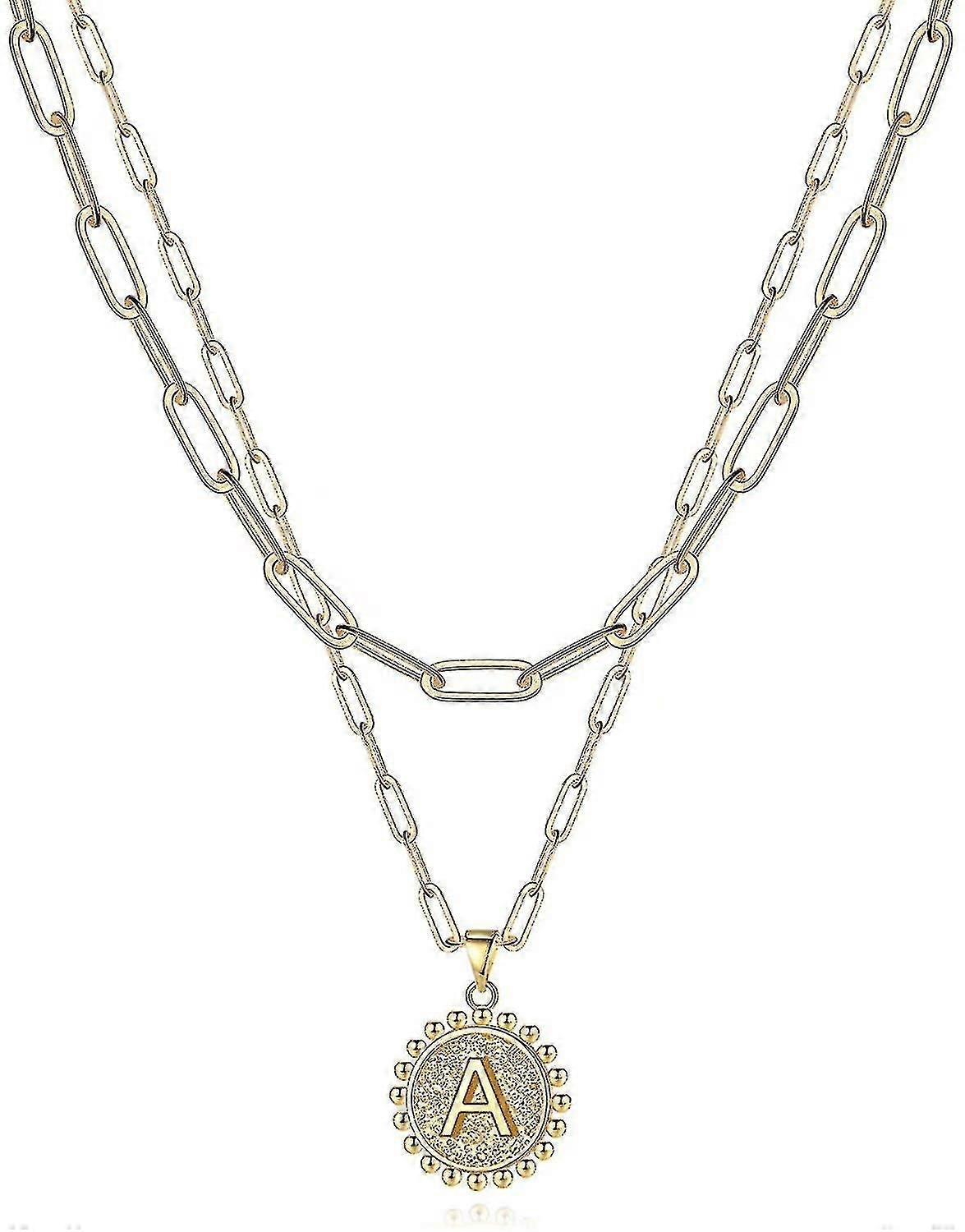 Monogram Collier A-z 26 Lettres Pendentifs Plaqué Or Colliers Initiaux