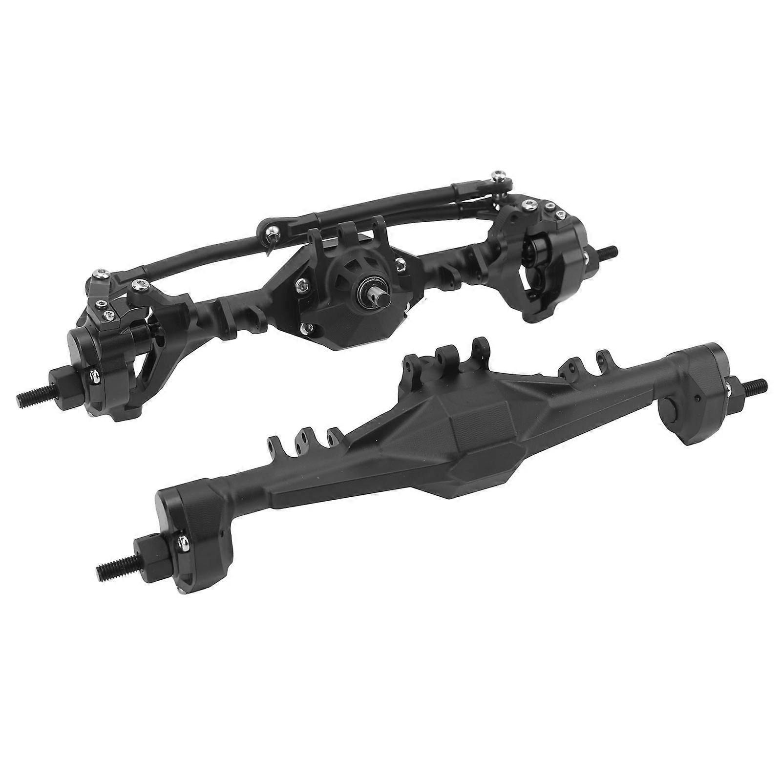 RC Front Rear Axle CNC Aluminum Alloy RC Car Front Rear Axles Set for Axial Scx10II Rgt 86100 Redcat Gen8 Black 