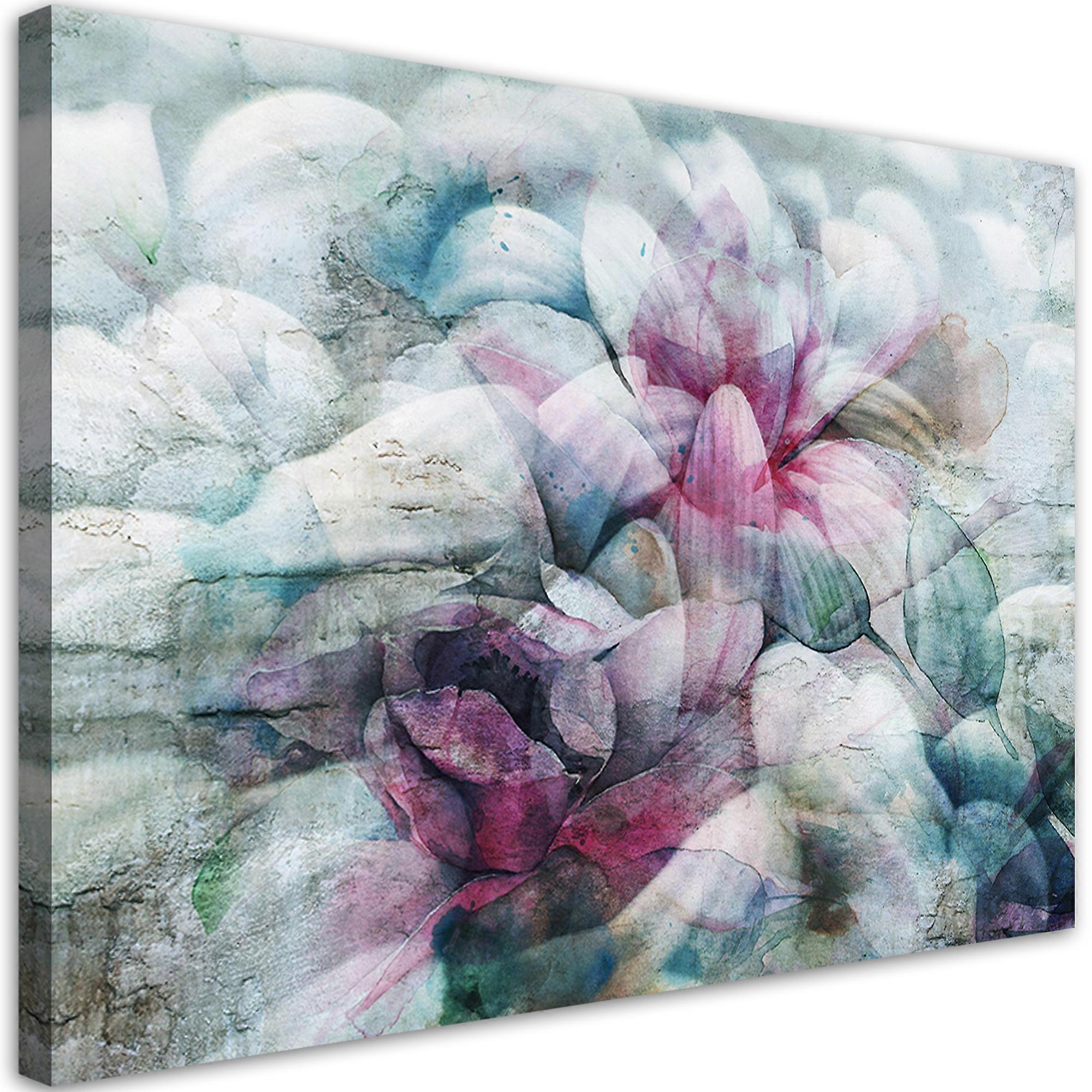 Leinwandbild, Farbige Blätter Aquarell - 90x60