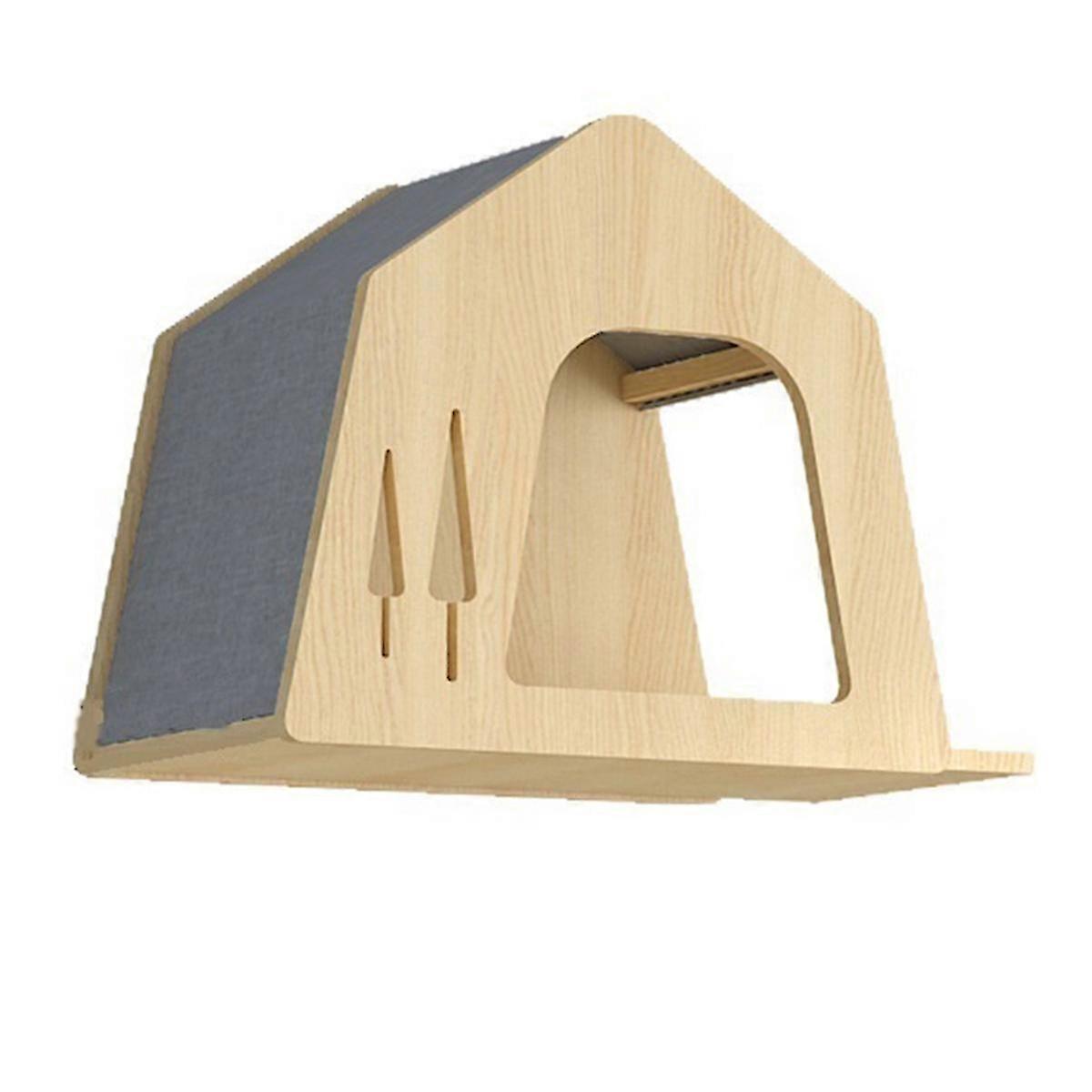 Wall-Mounted Wooden Space Wall-Mounted Cat Bed Small Pet Toy Furniture B